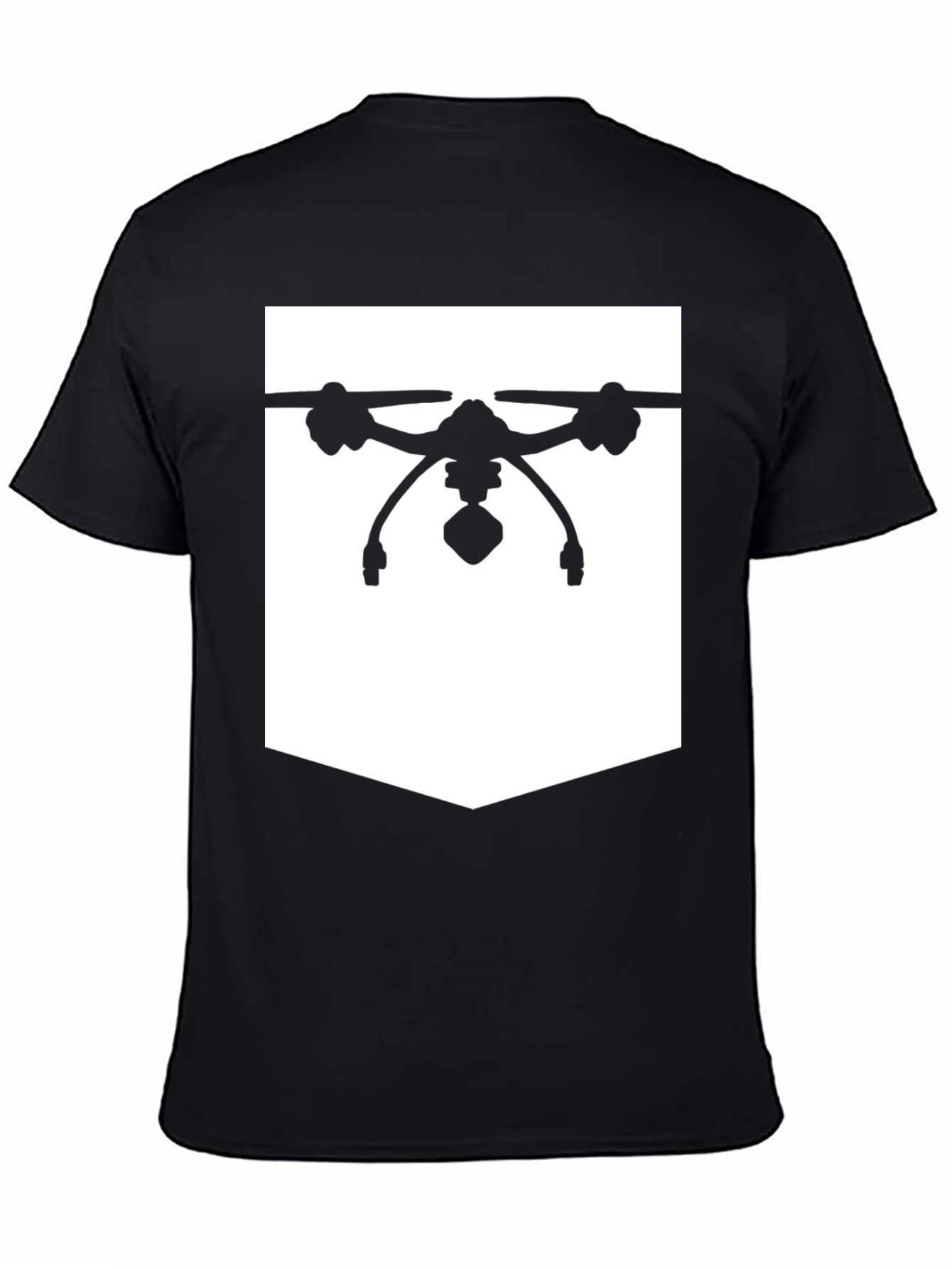 Black Drone Graphic Tee - Black Cotton Blend view 4