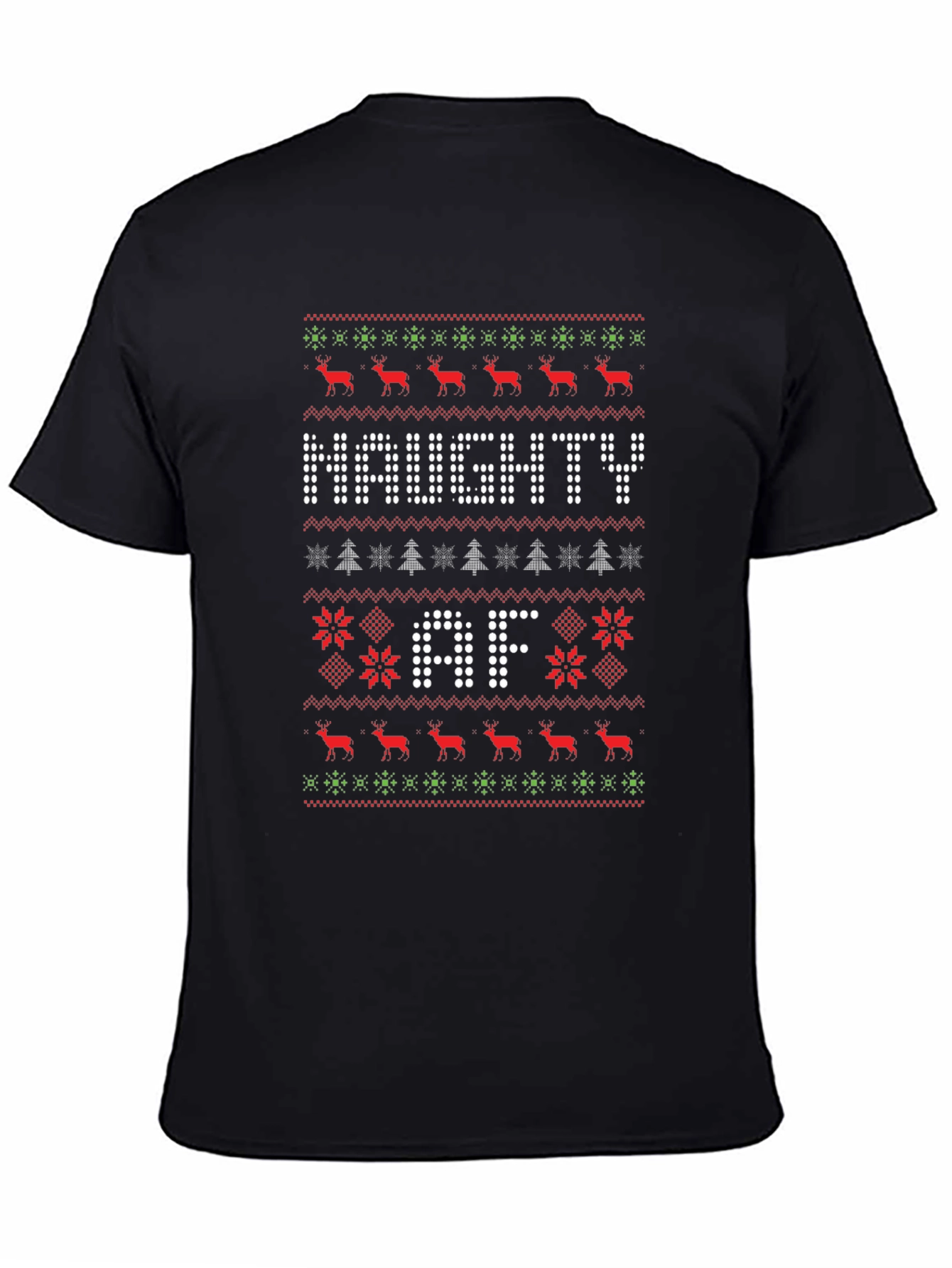 Black Naughty AF Christmas Sweater T-Shirt view 4