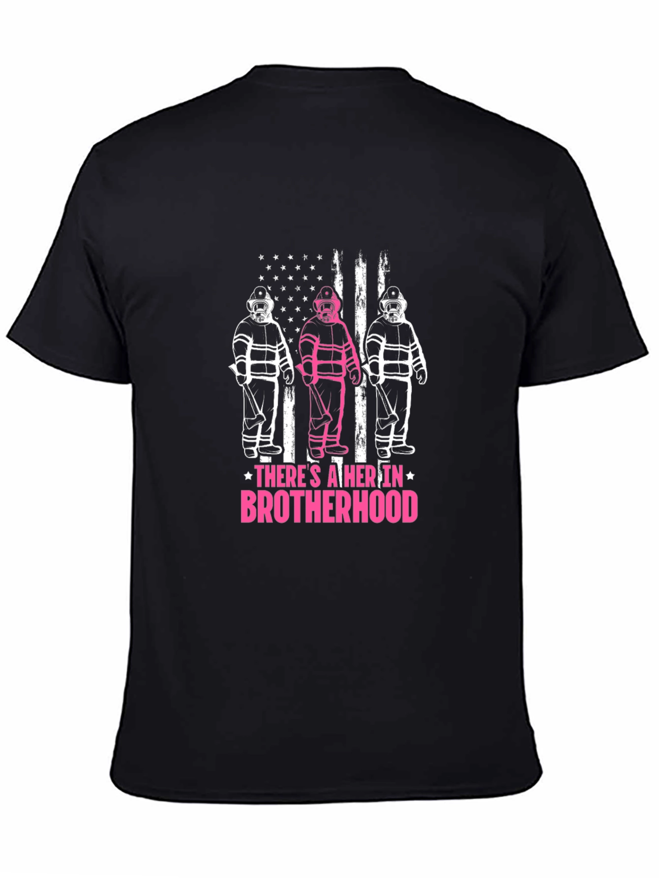 Black Brotherhood Firefighter Graphic Tee - Black view 4
