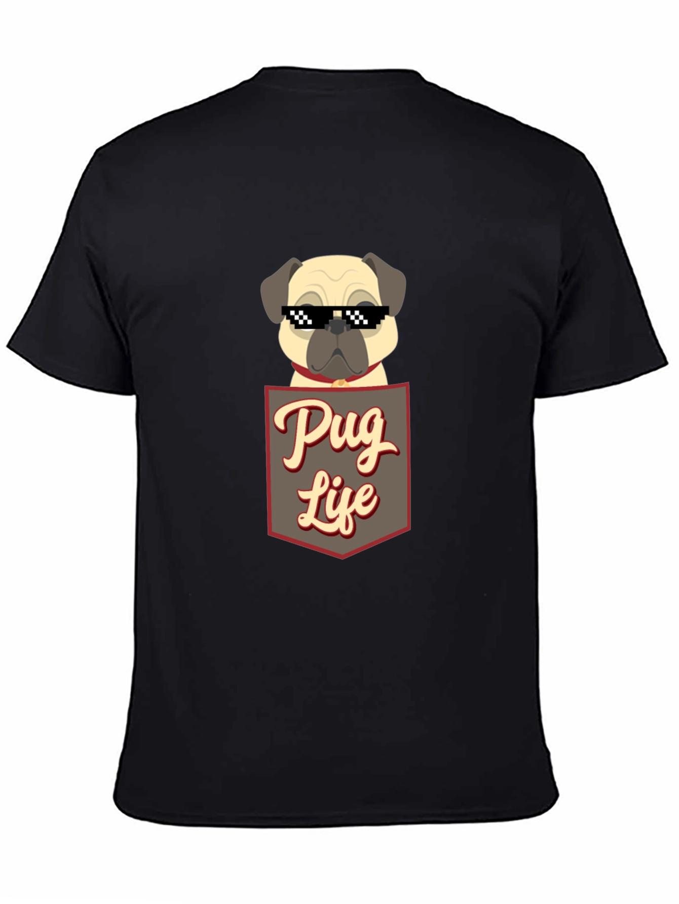 Black Pug Life T-Shirt - Funny Dog Tee view 4