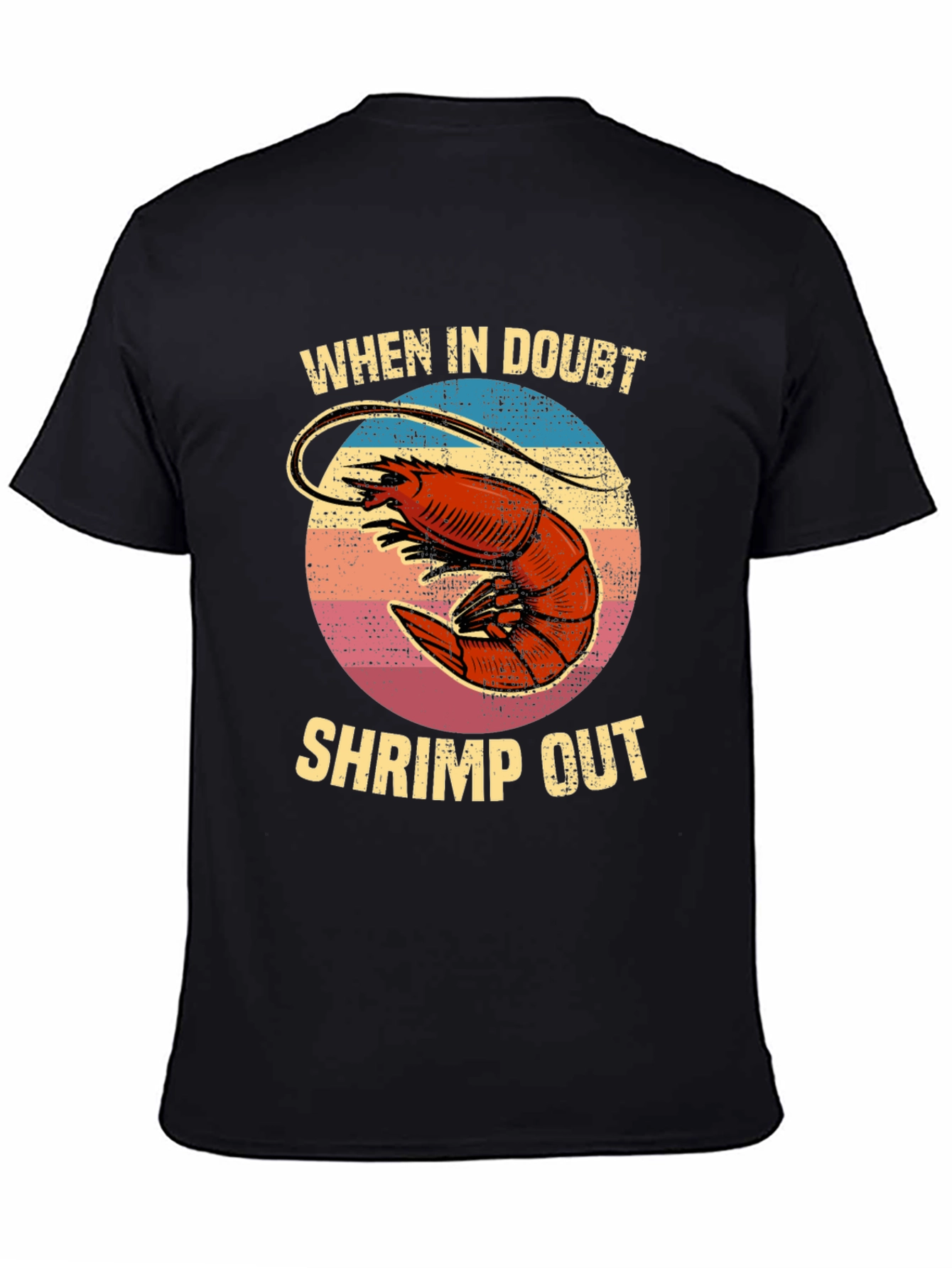 Black Shrimp Out T-Shirt - Funny Seafood Graphic Tee view 4