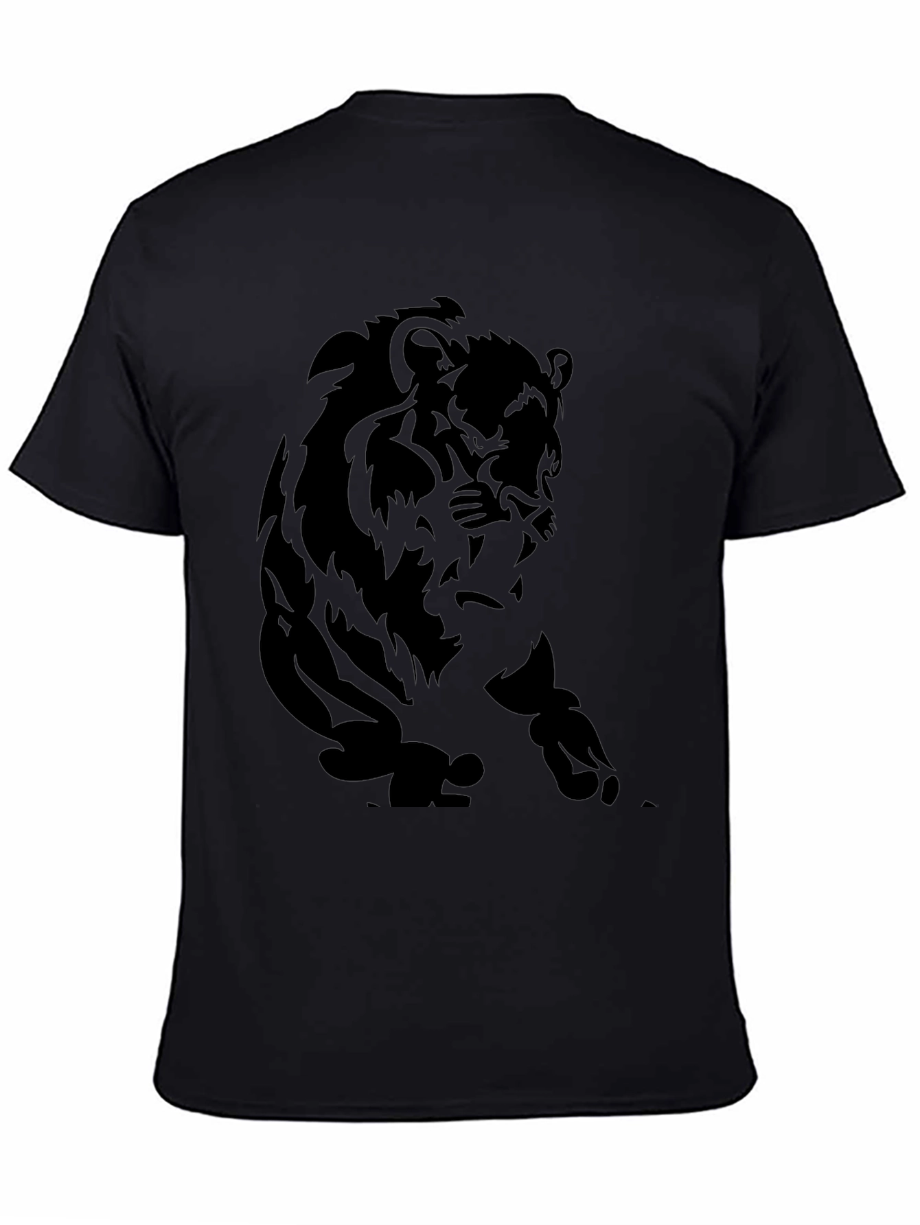 Black Black Lion Graphic Tee - Men's Stylish Short Sleeve Shirt view 4