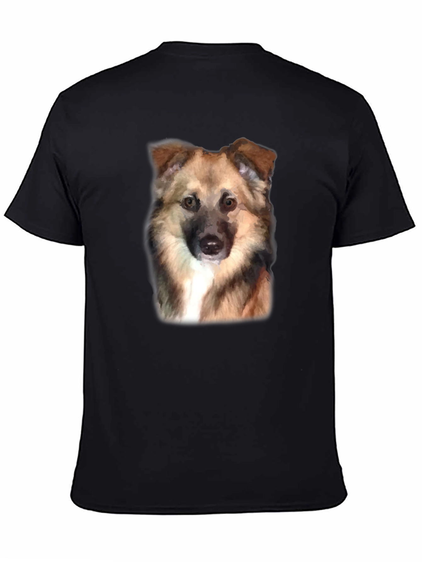 Black Dog Portrait Black T-Shirt view 4
