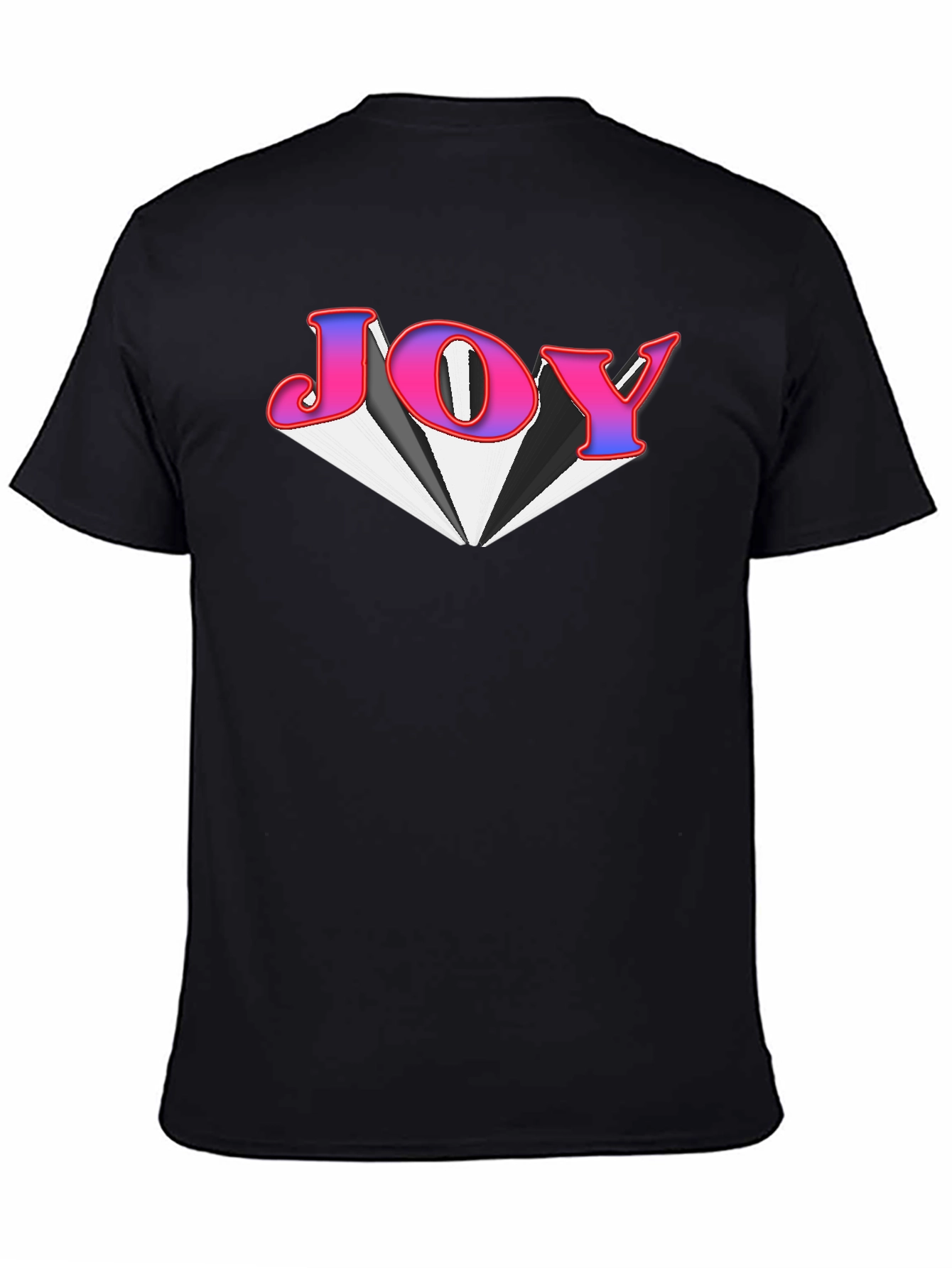 Black Joy Graphic Tee - Black Cotton Blend T-Shirt view 4