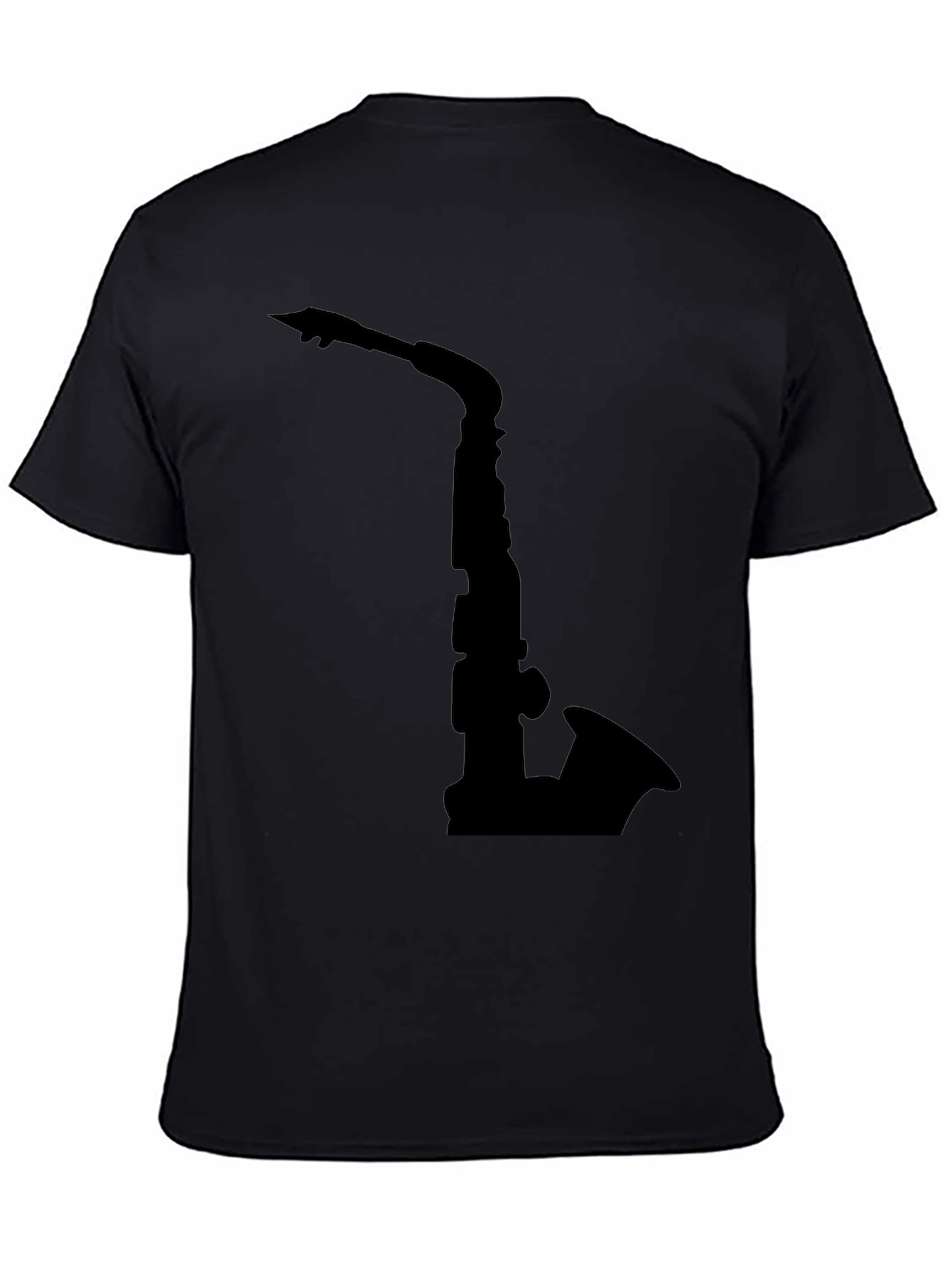 Black Saxophone Graphic Tee - Black Cotton Comfort view 4