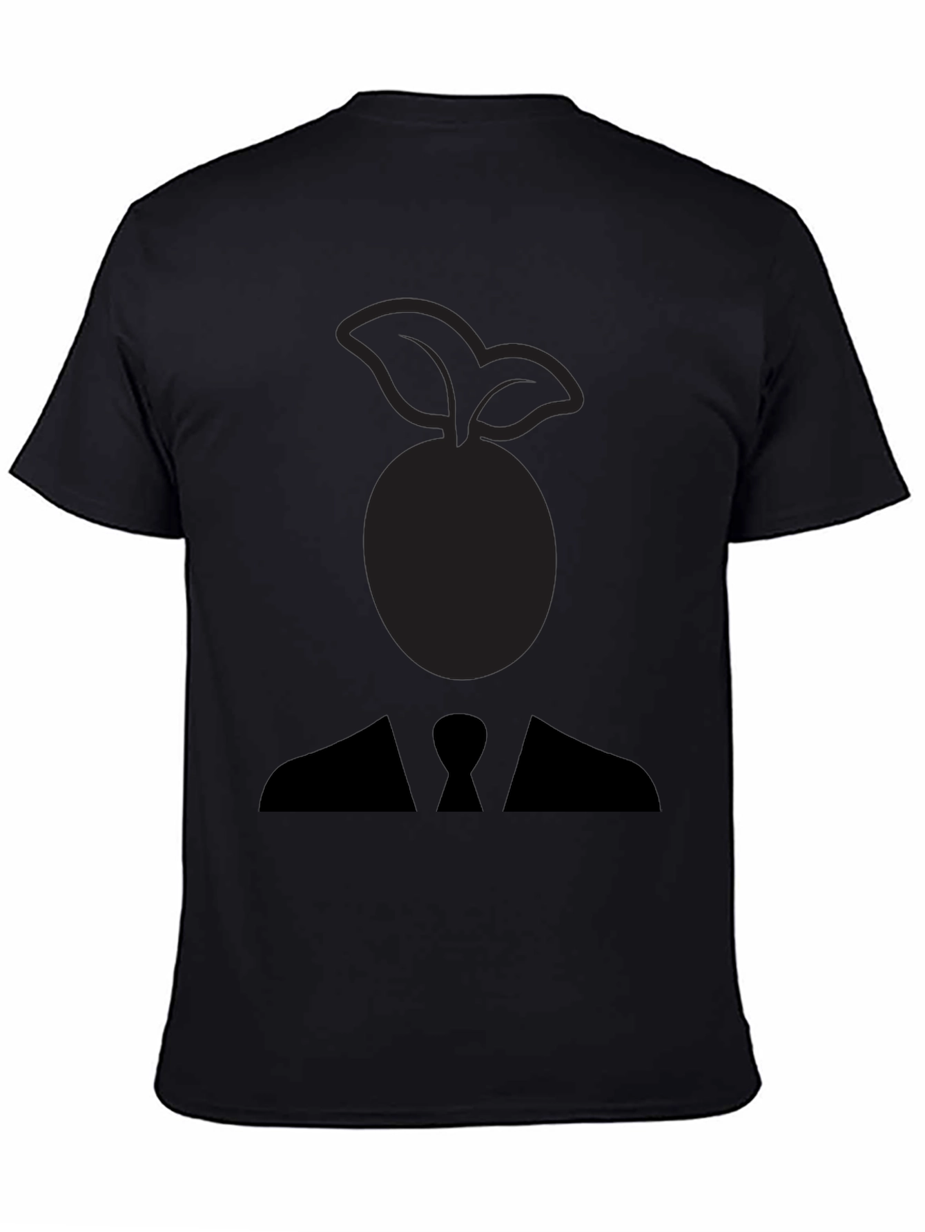 Black Abstract Fruit Head Silhouette Graphic Tee view 4