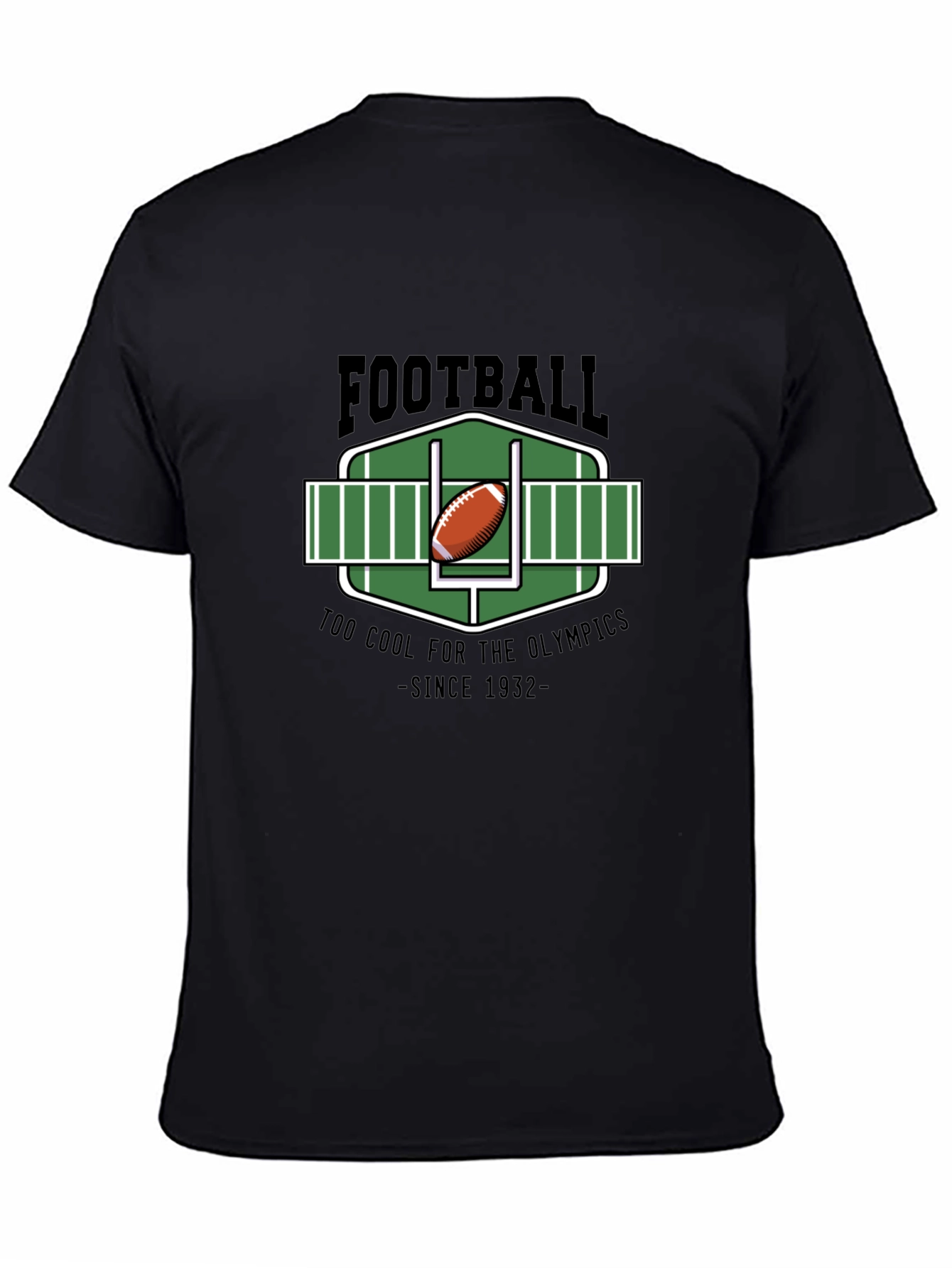Black Football Too Cool Olympics T-Shirt view 4