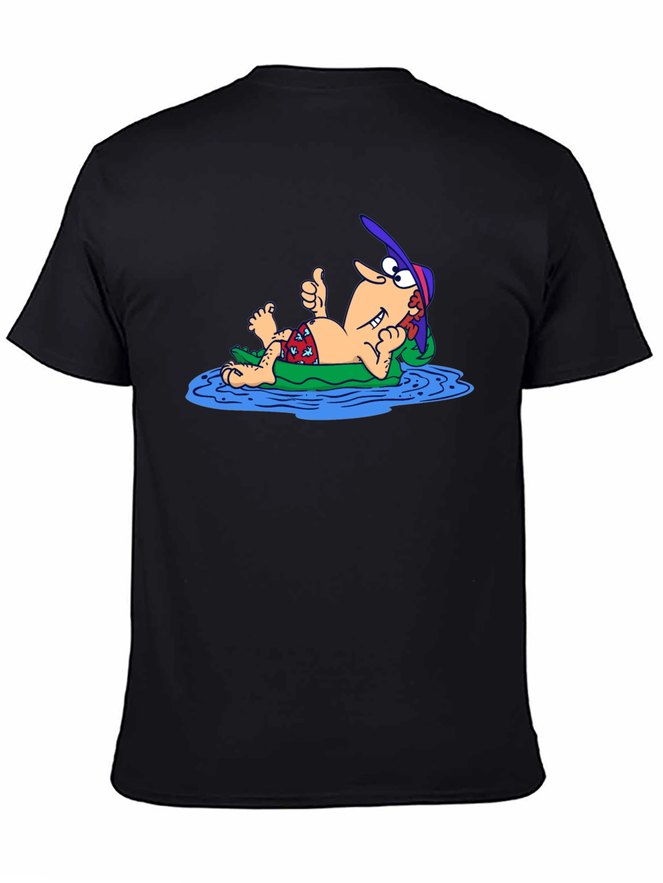 Black Funny Cartoon Relaxing T-Shirt view 4