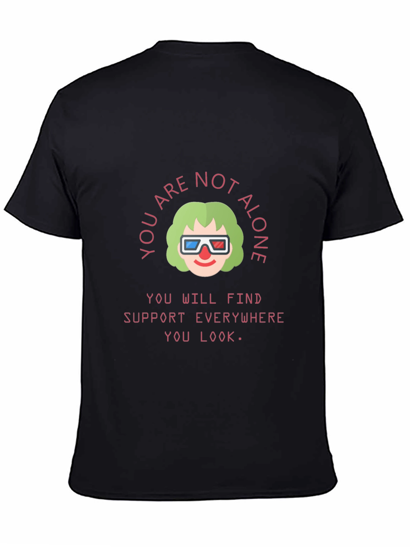 Black Uplifting Graphic Tee - You Are Not Alone view 4
