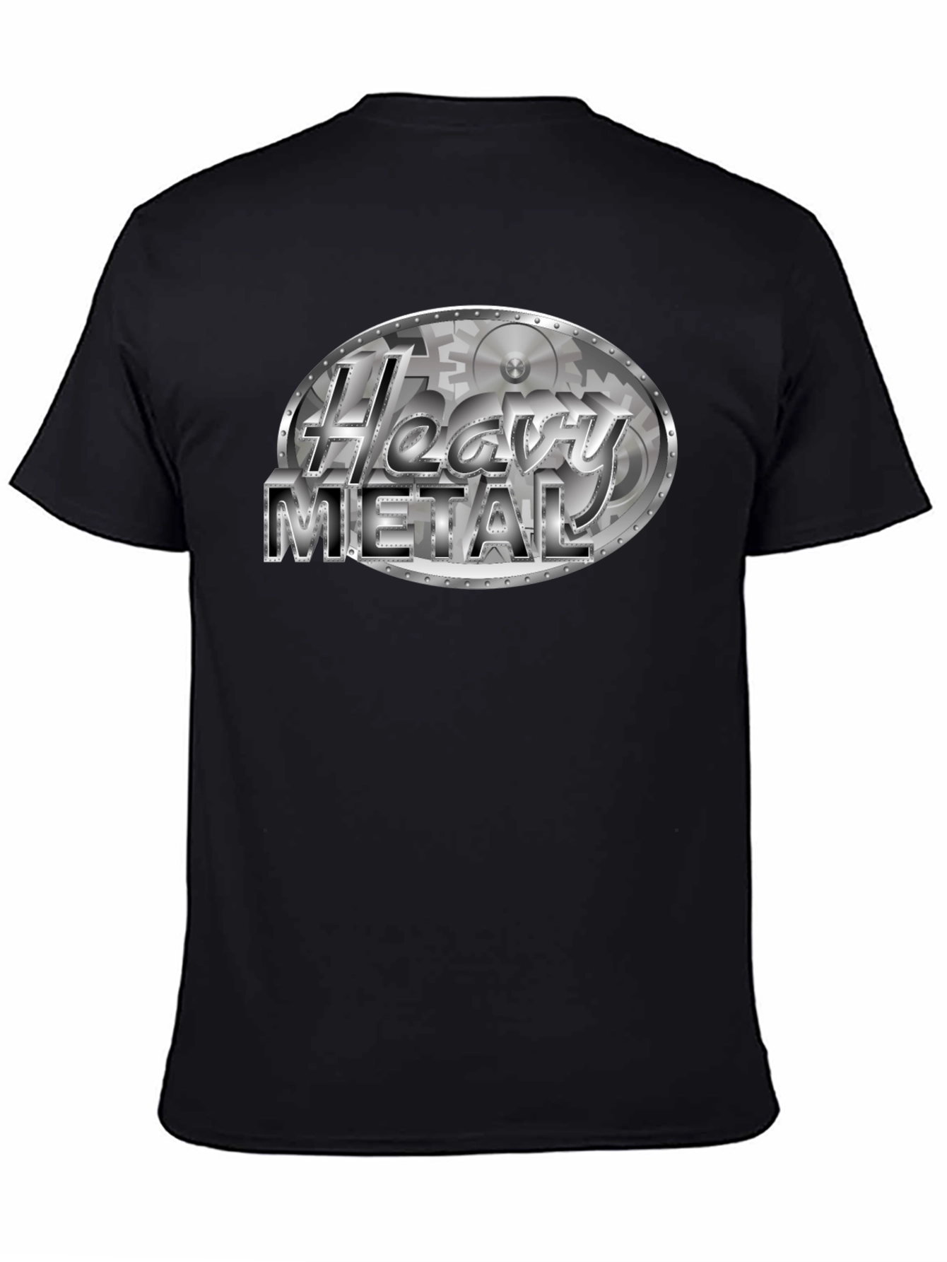 Black Heavy Metal T-Shirt - Gear Design Black Tee view 4