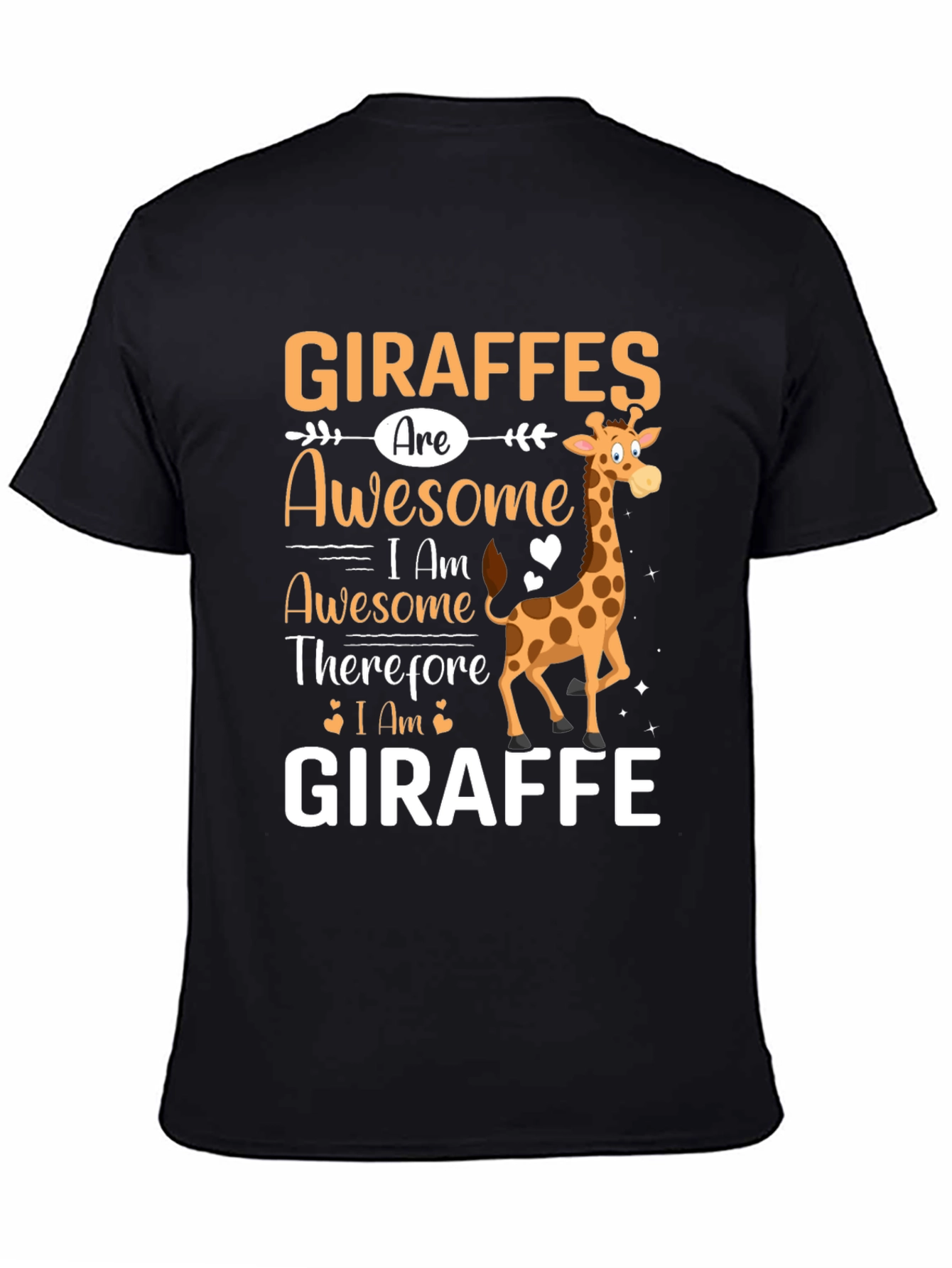 Black Giraffes Are Awesome Graphic T-Shirt view 4
