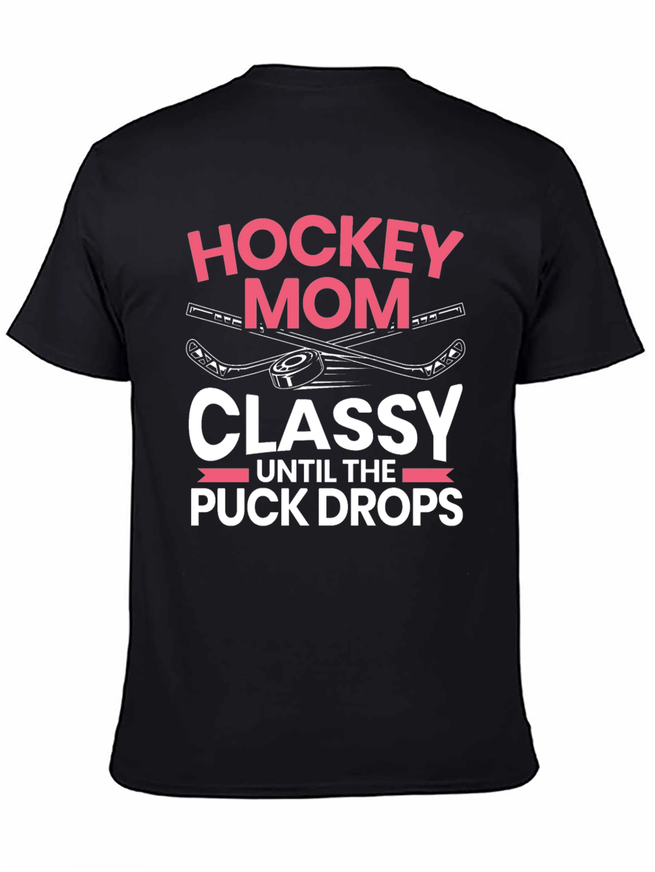 Black Hockey Mom Classy T-Shirt view 4