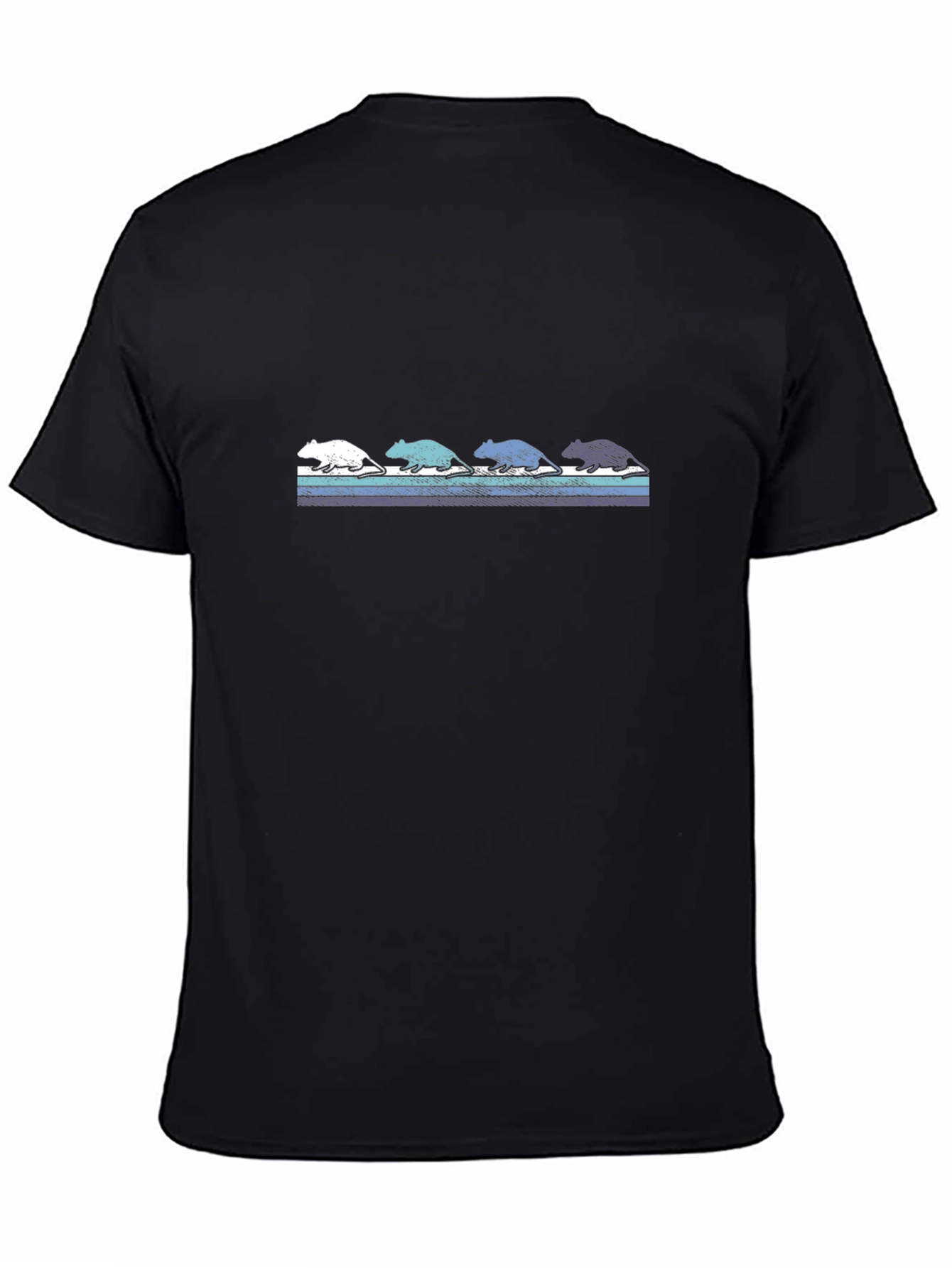 Black Retro Rat Gradient T-Shirt view 4