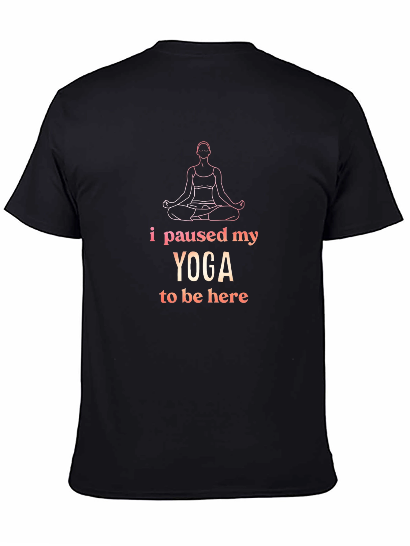 Black Yoga Pause T-Shirt - Meditate in Style view 4