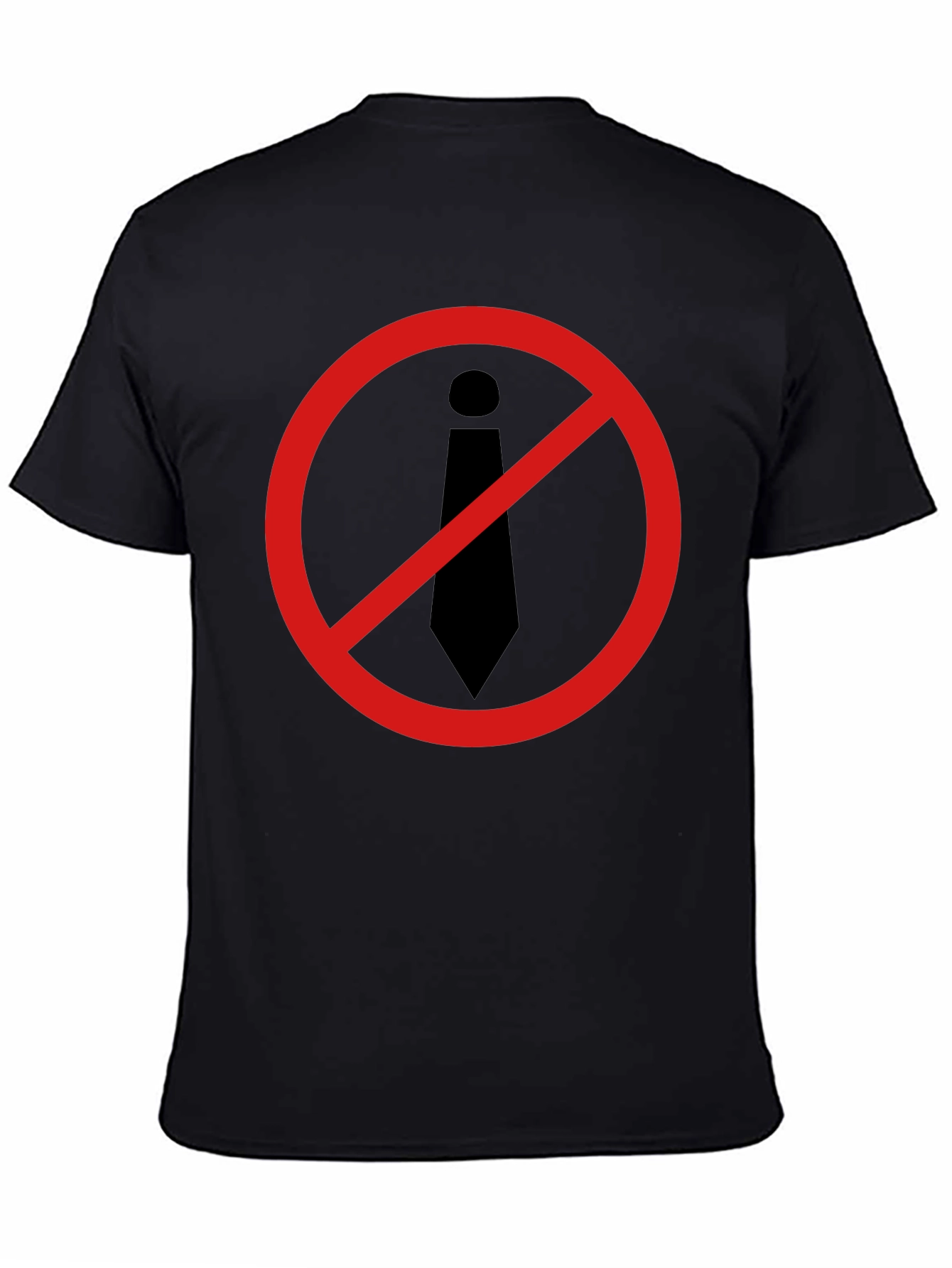 Black Anti-Tie Black T-Shirt - Office Rebellion! view 4