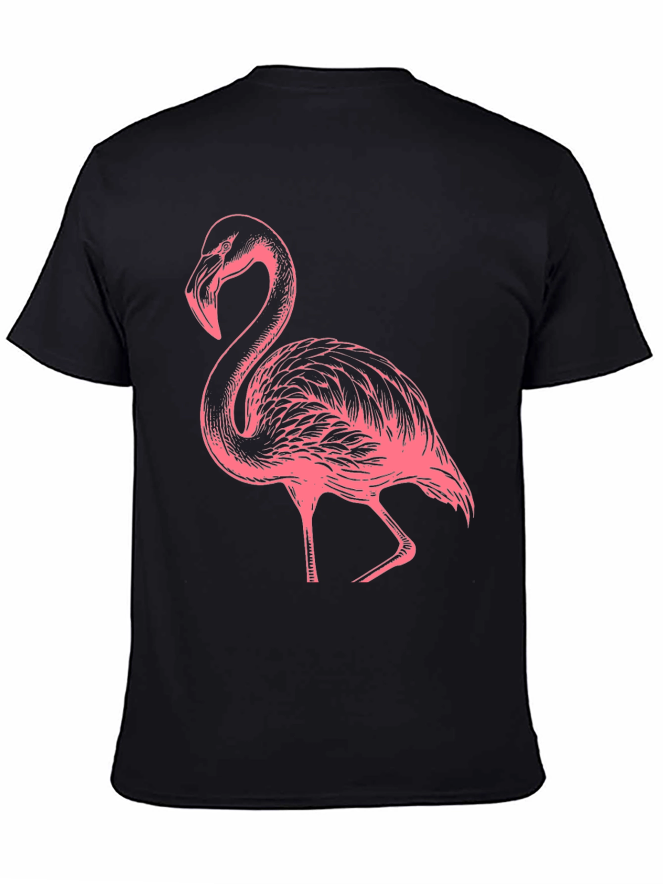 Black Flamingo Graphic Tee - Black Casual Shirt view 4