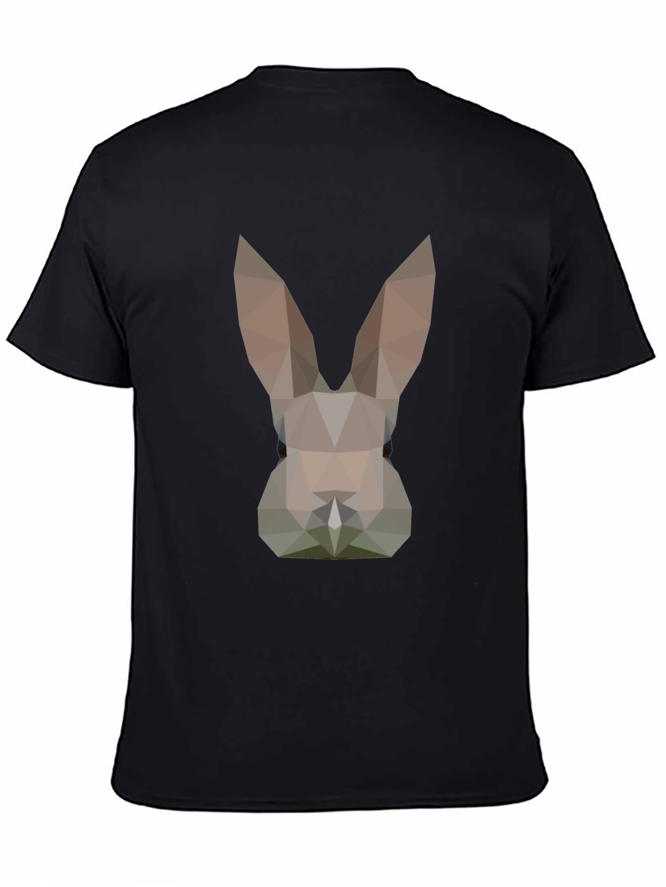 Black Geometric Bunny Black T-Shirt view 4