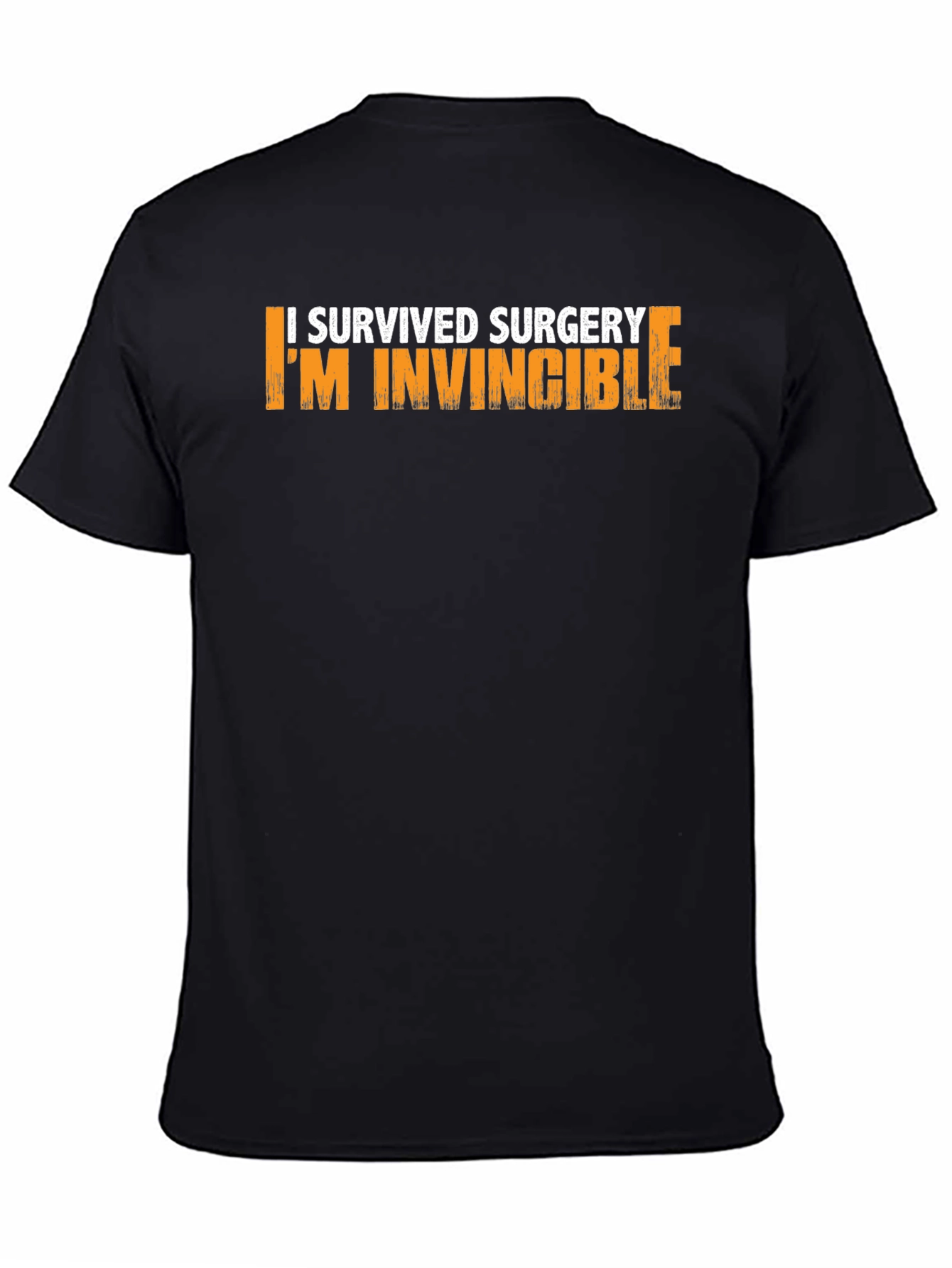 Black I Survived Surgery I'm Invincible Graphic T-Shirt view 4