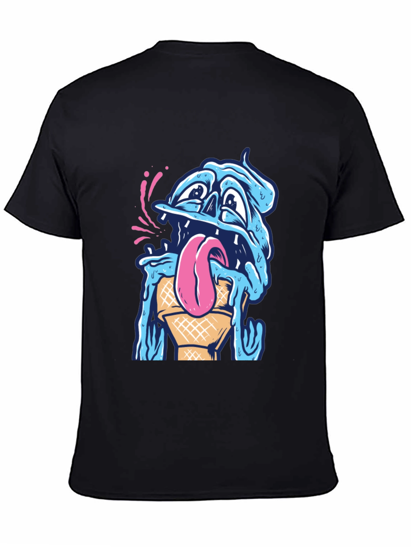 Black Melting Ice Cream Monster Graphic Tee view 4