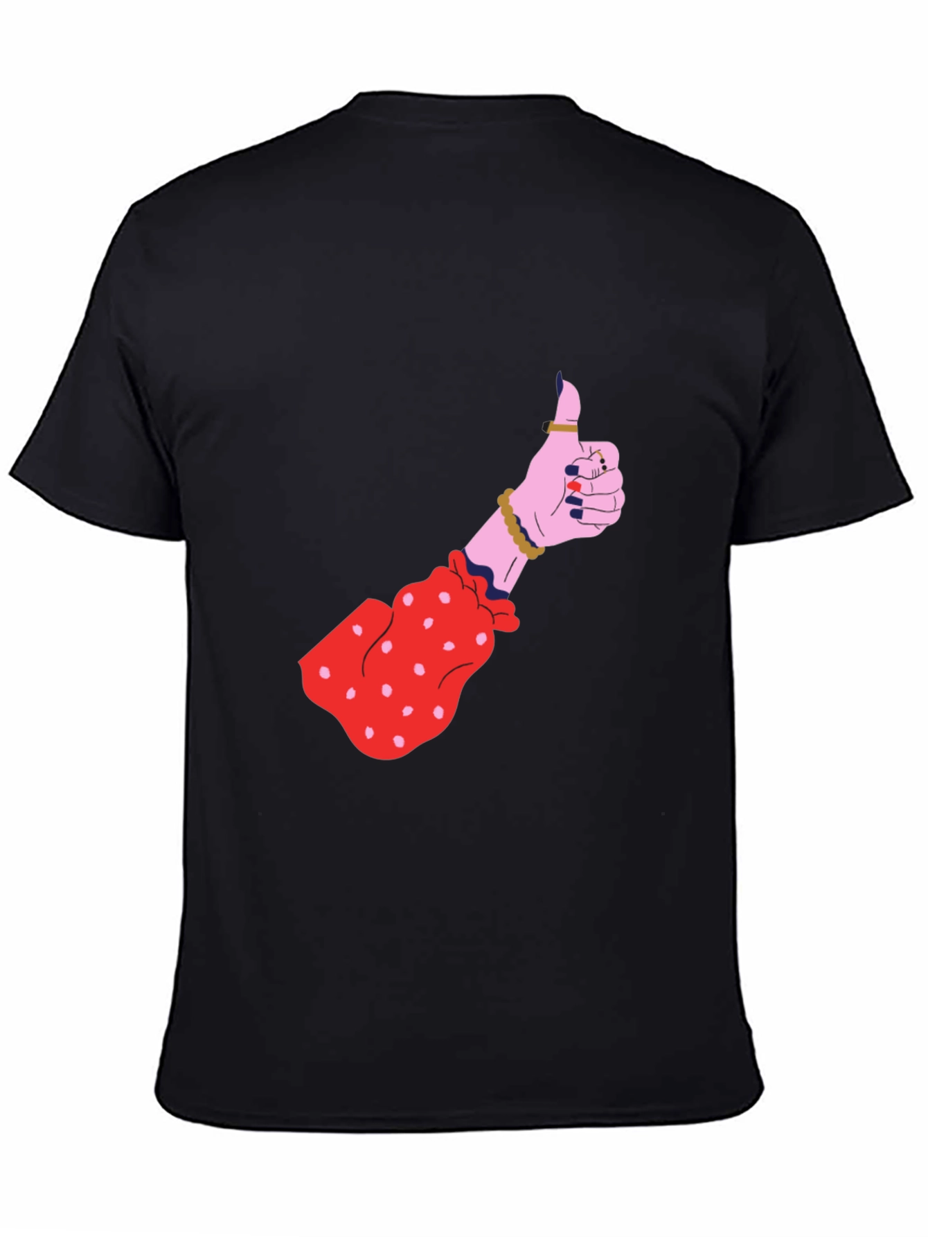 Black Thumbs Up Graphic Tee - Black view 4