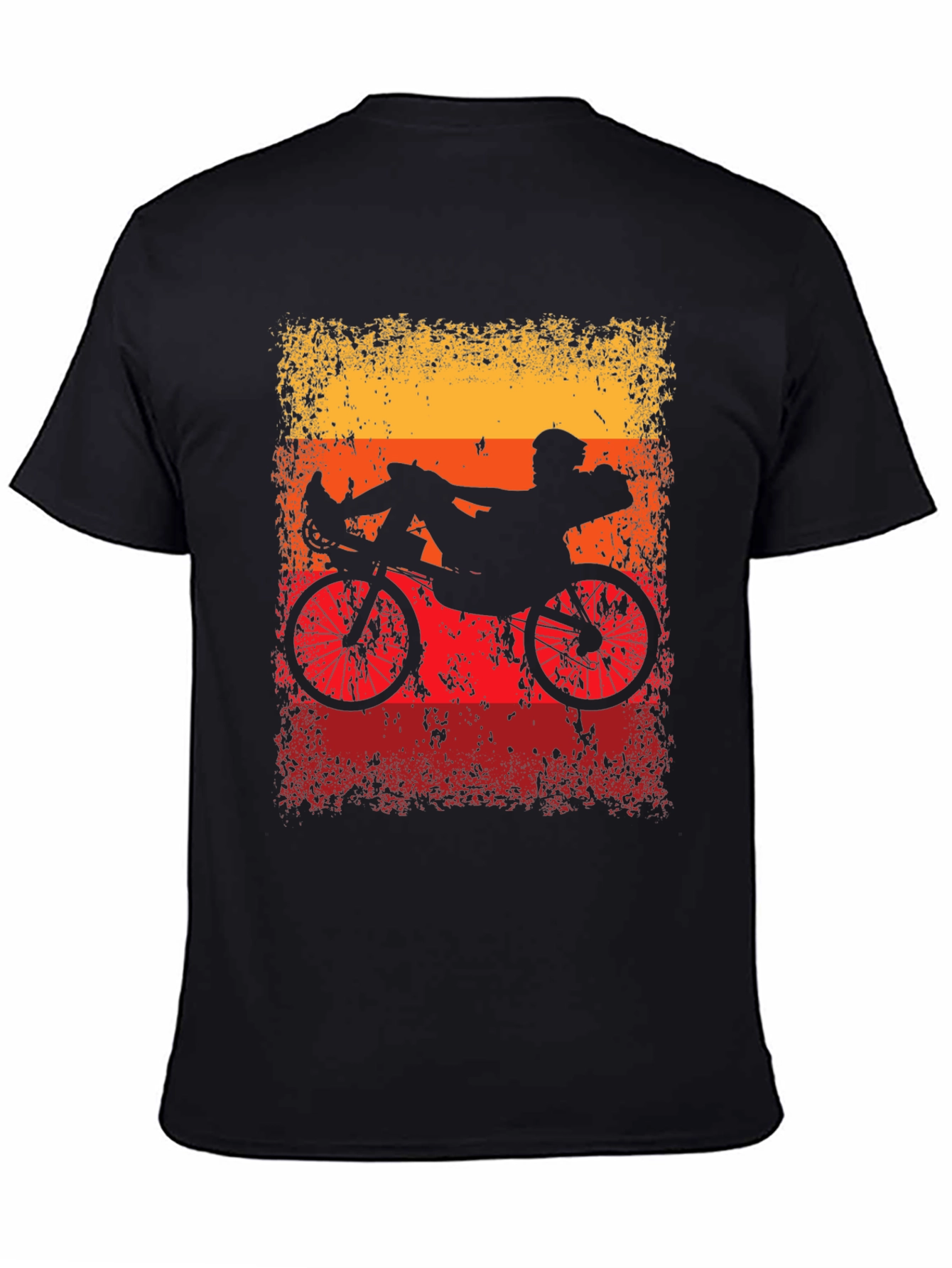 Black Recumbent Bike Silhouette Graphic Tee view 4