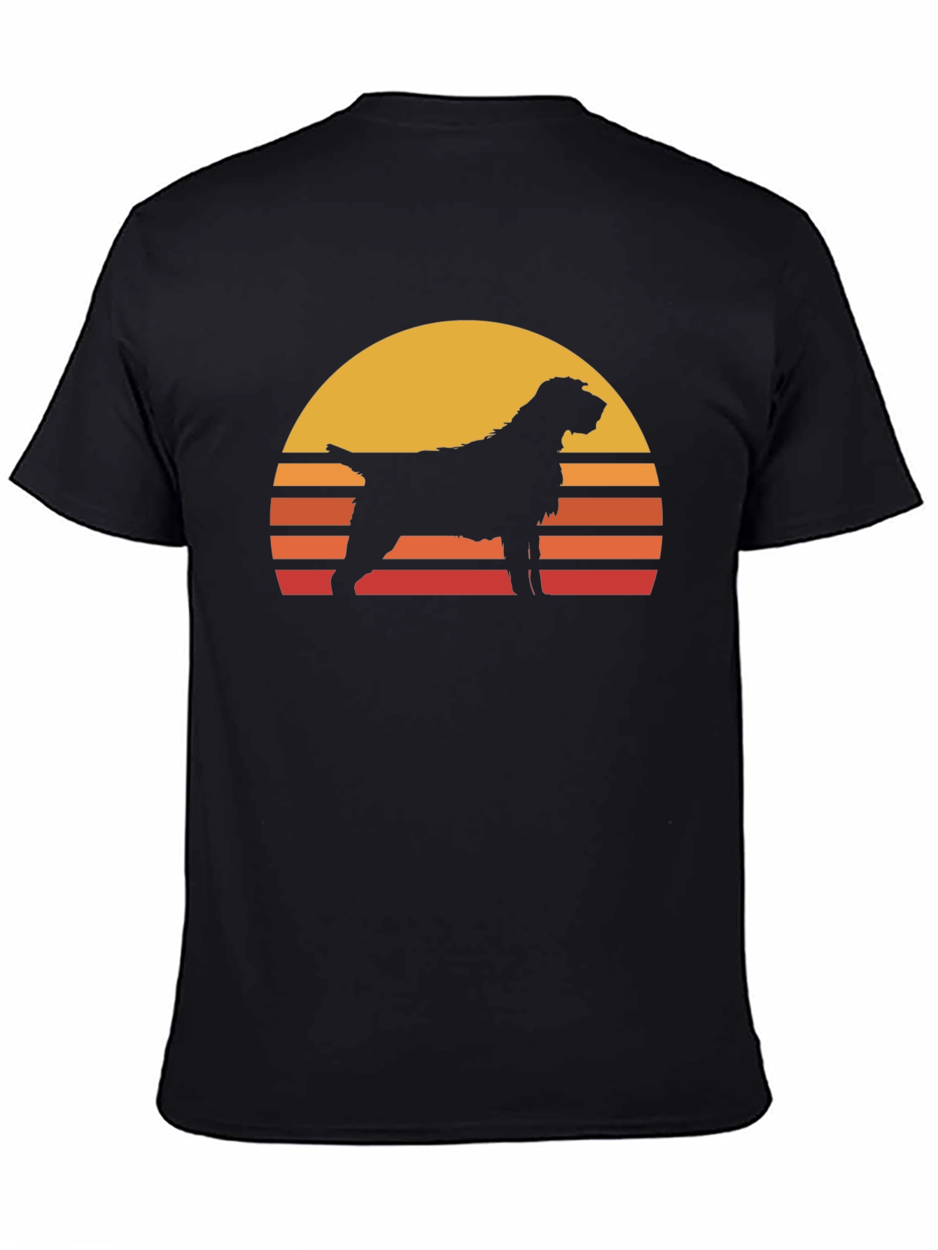 Black Retro Dog Sunset T-Shirt - Black view 4