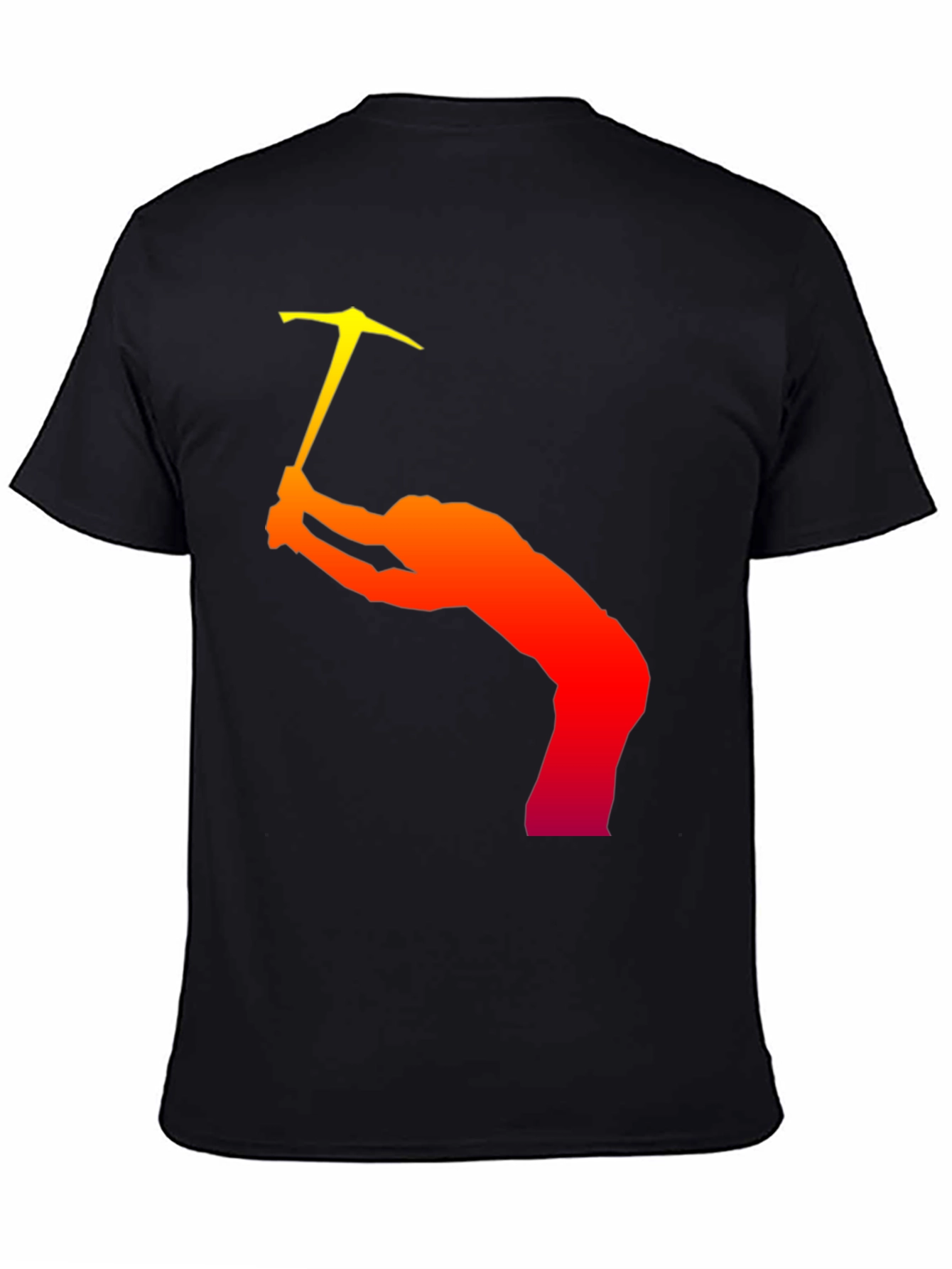 Black Climbing Silhouette Graphic T-Shirt - Black Cotton Tee view 4