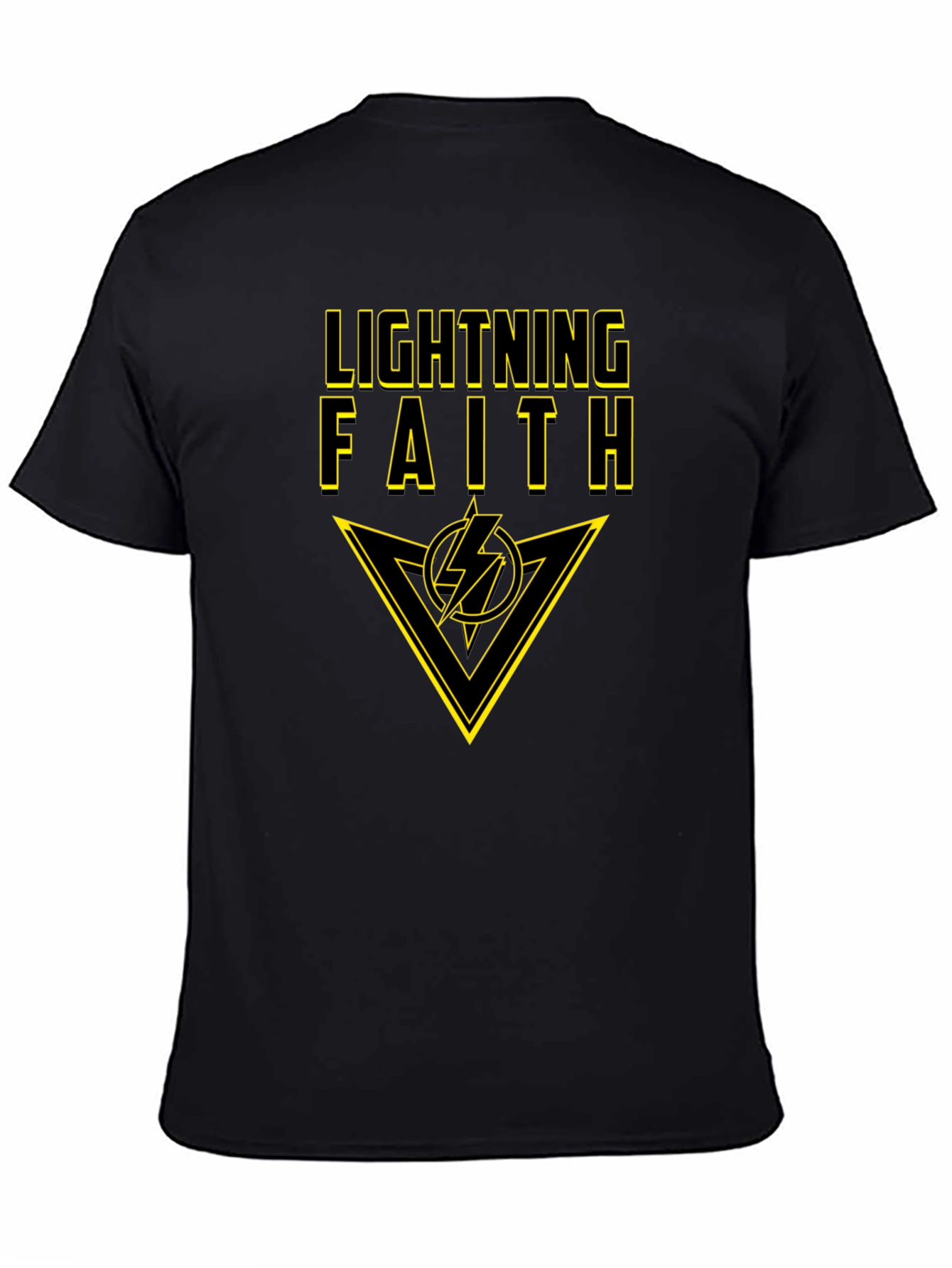 Black Lightning Faith Black T-Shirt - Bold Graphic Tee view 4