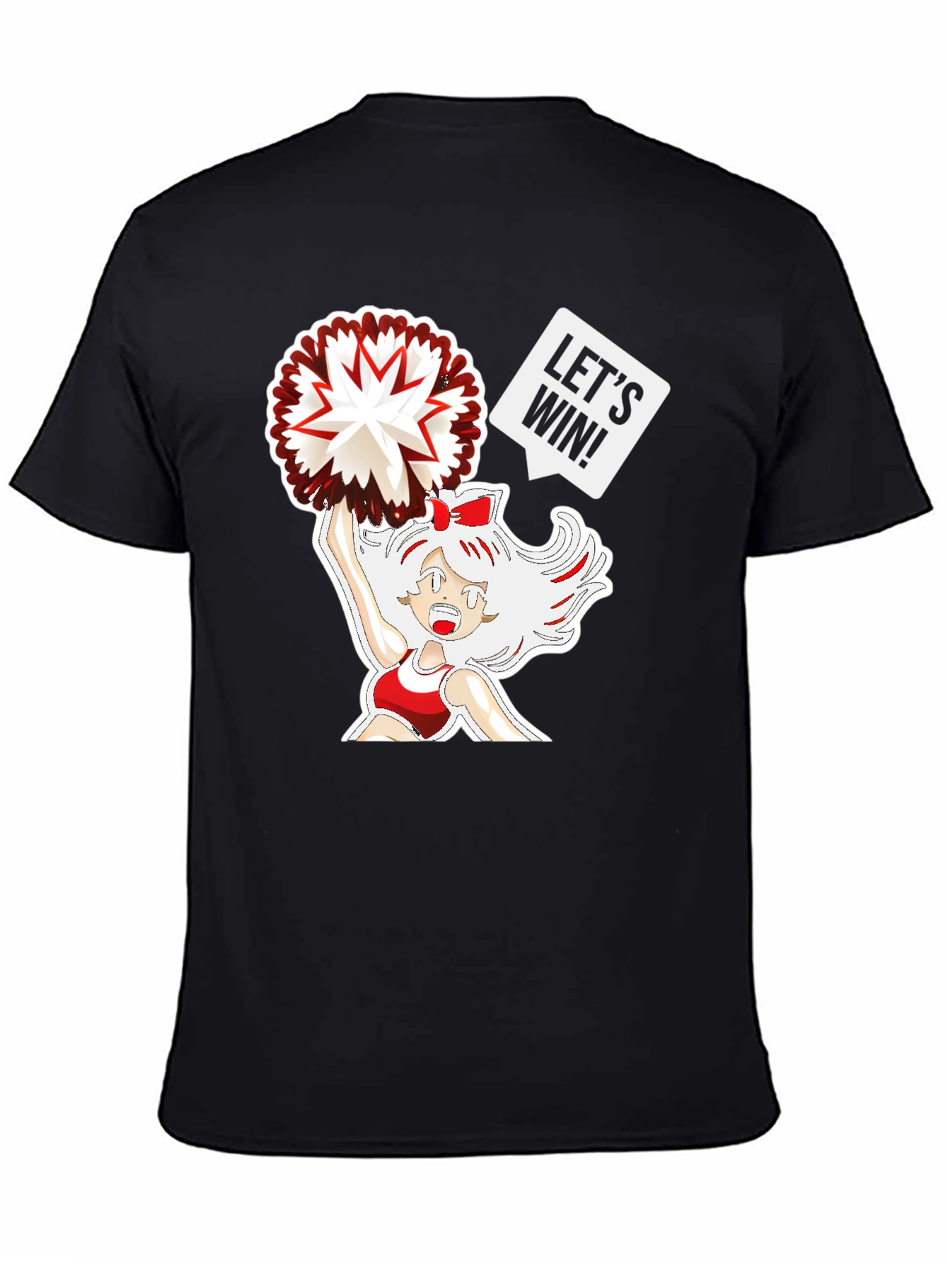 Black Cheerleader Graphic T-Shirt - Let's Win! view 4
