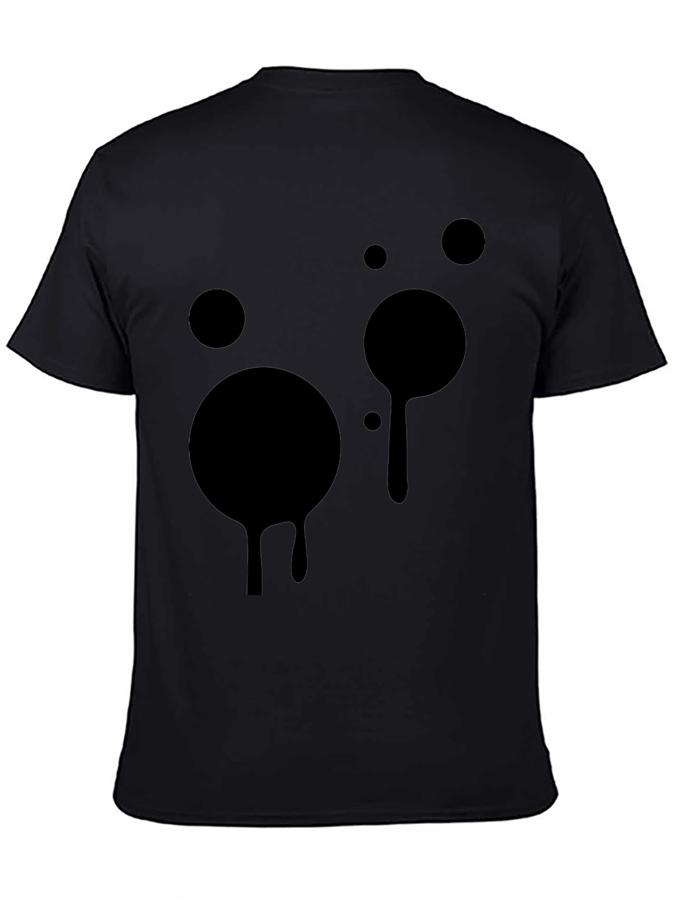 Black Abstract Drip Tee - Modern Graphic Black T-Shirt view 4