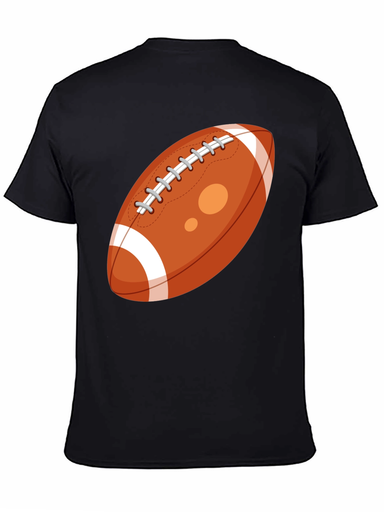 Black Football Graphic Tee - Casual Black T-Shirt for Sports Fans view 4