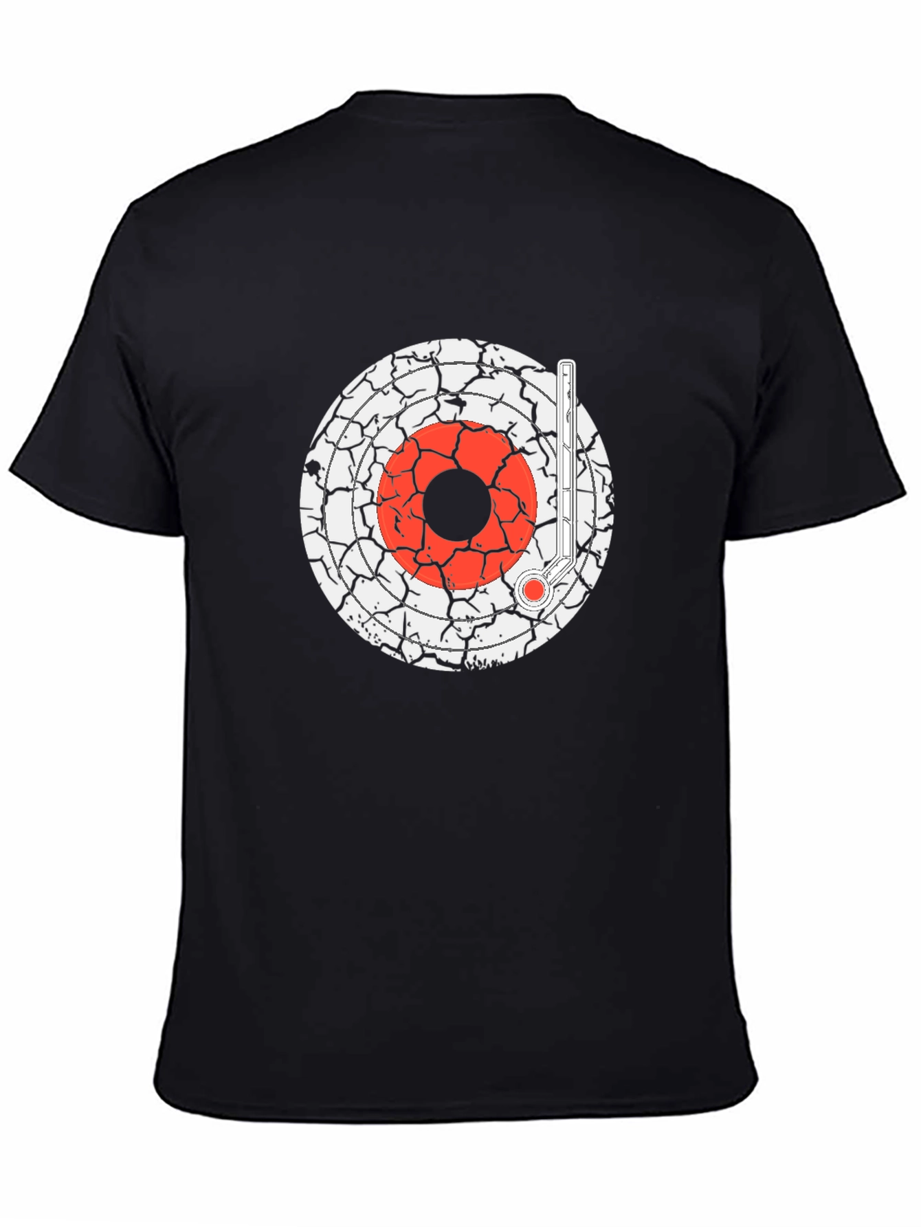 Black Cracked Target T-Shirt - Vintage Style view 4