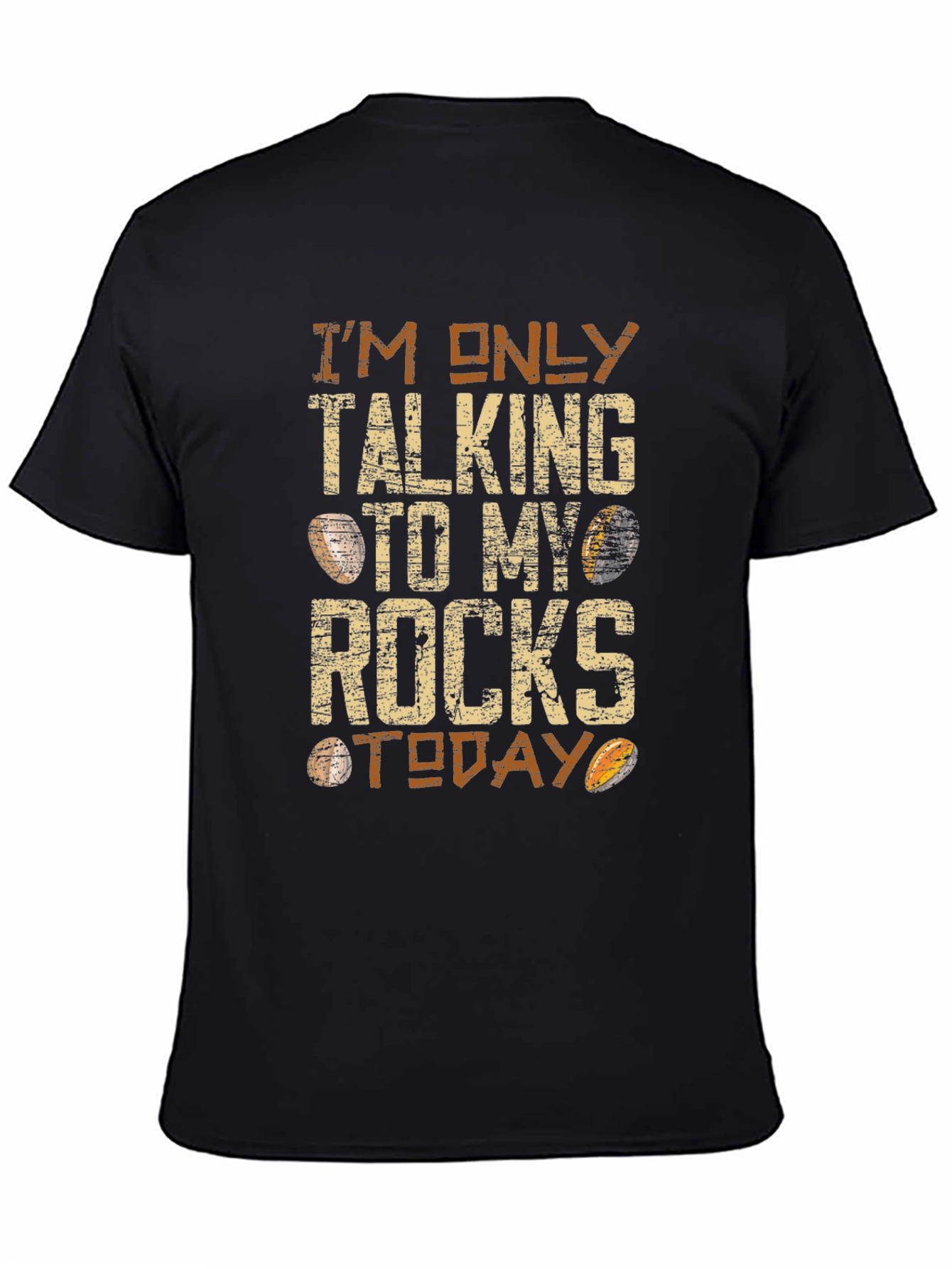 Black I'm Only Talking to My Rocks Today Graphic Tee view 4
