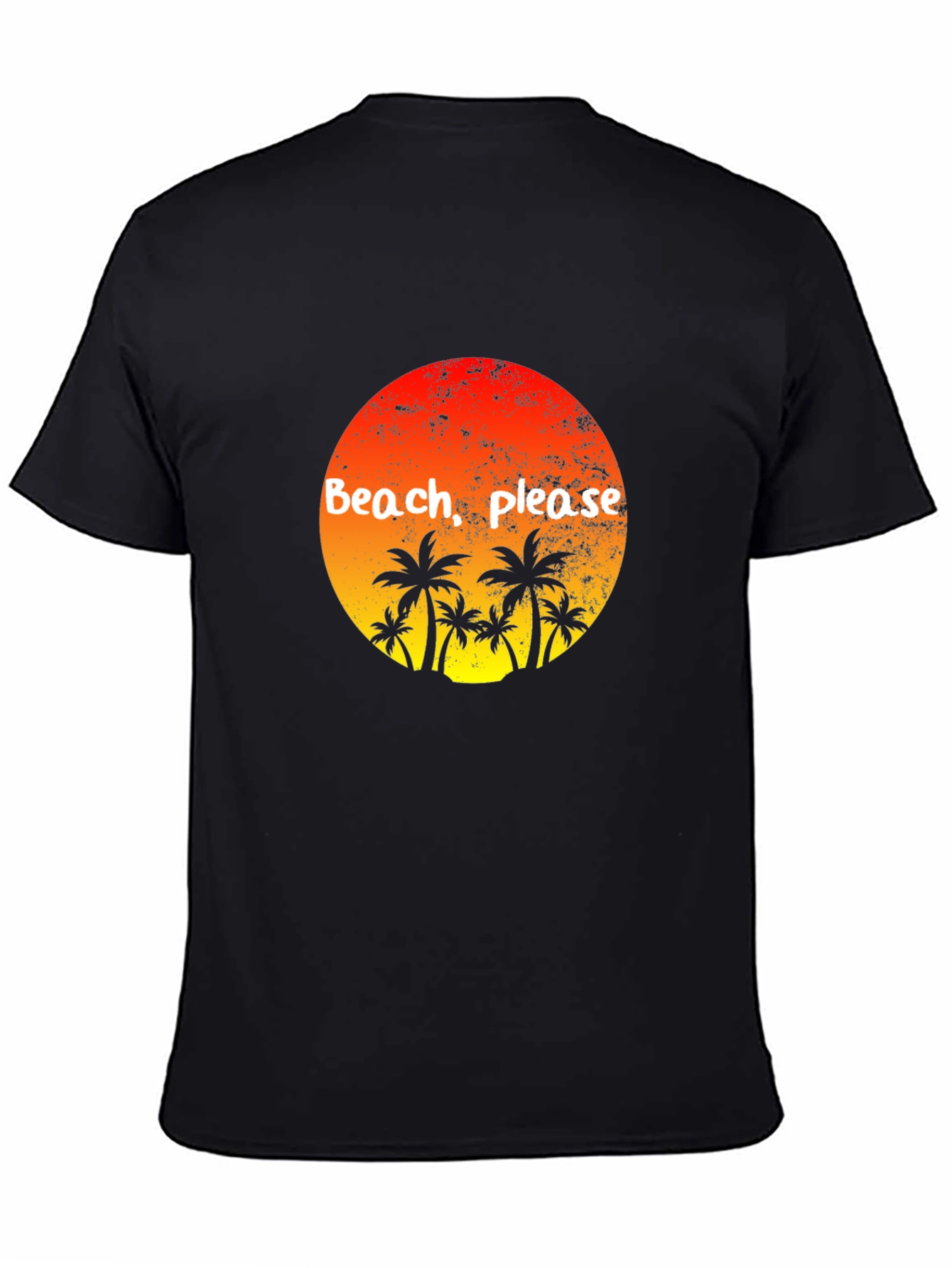 Black Beach Please Palm Tree T-Shirt - Tropical Vibes view 4