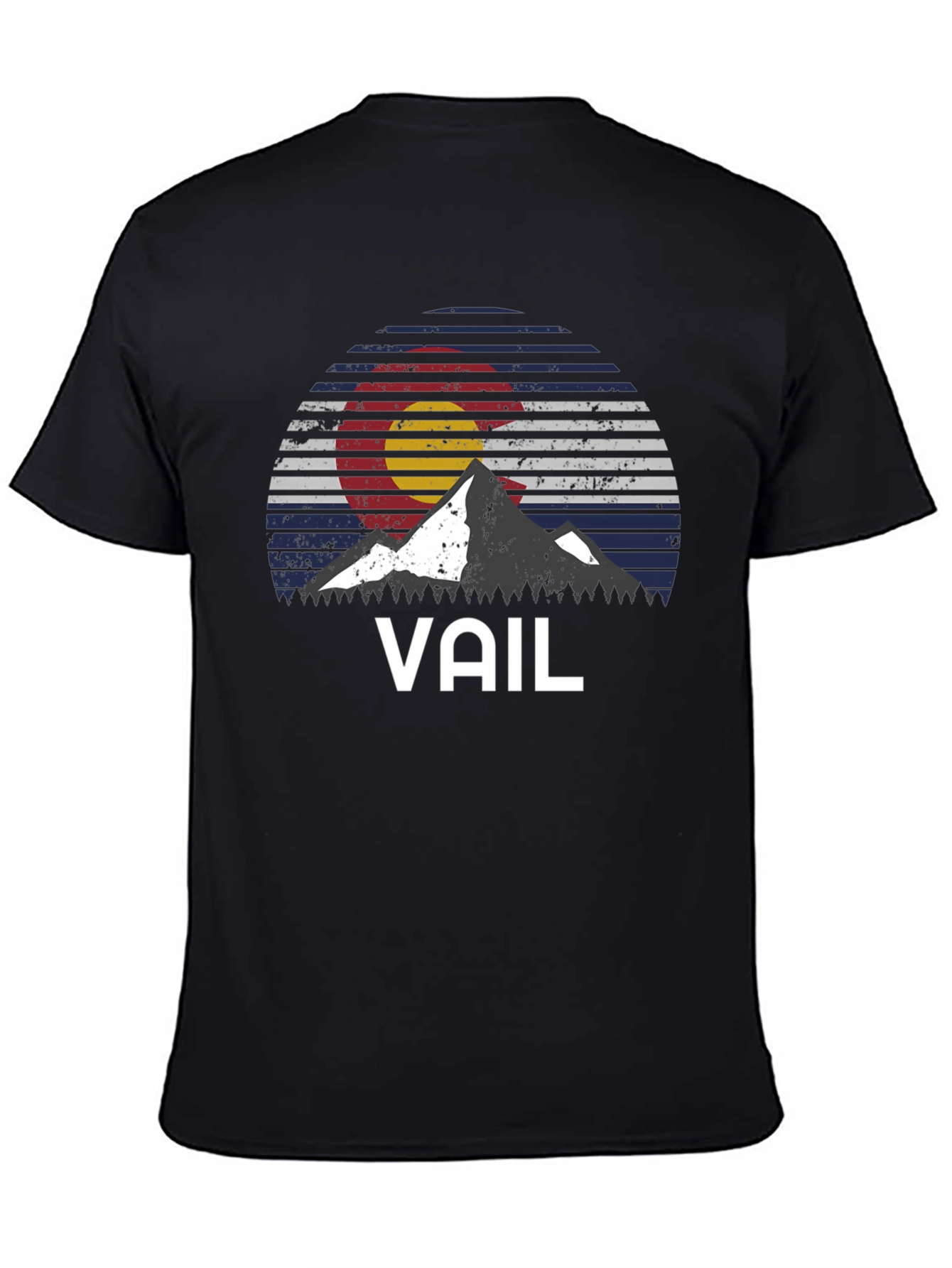 Vail Colorado Flag Mountain Graphic T-Shirt - 4