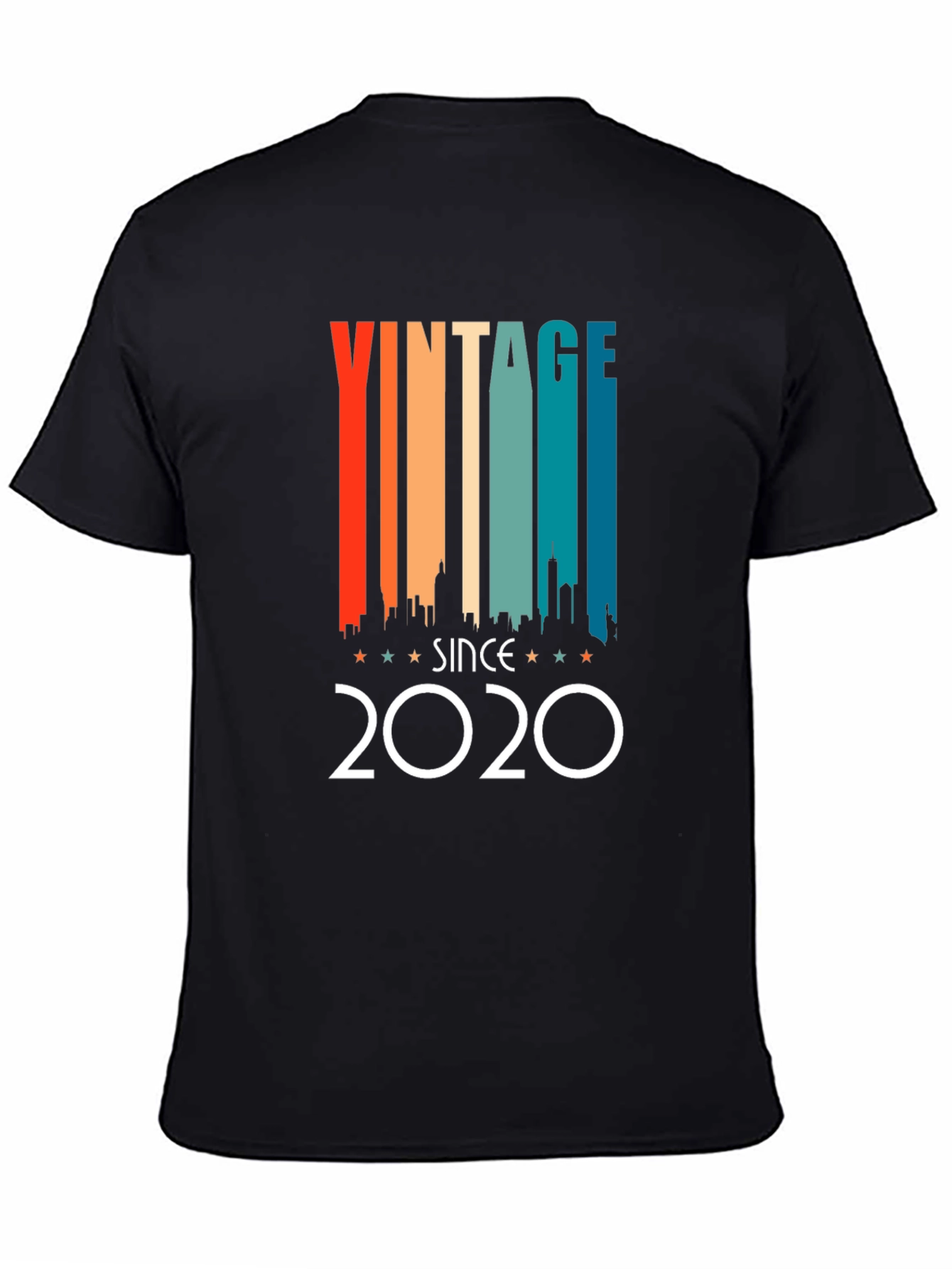 Black Vintage Since 2020 T-Shirt Retro Style view 4