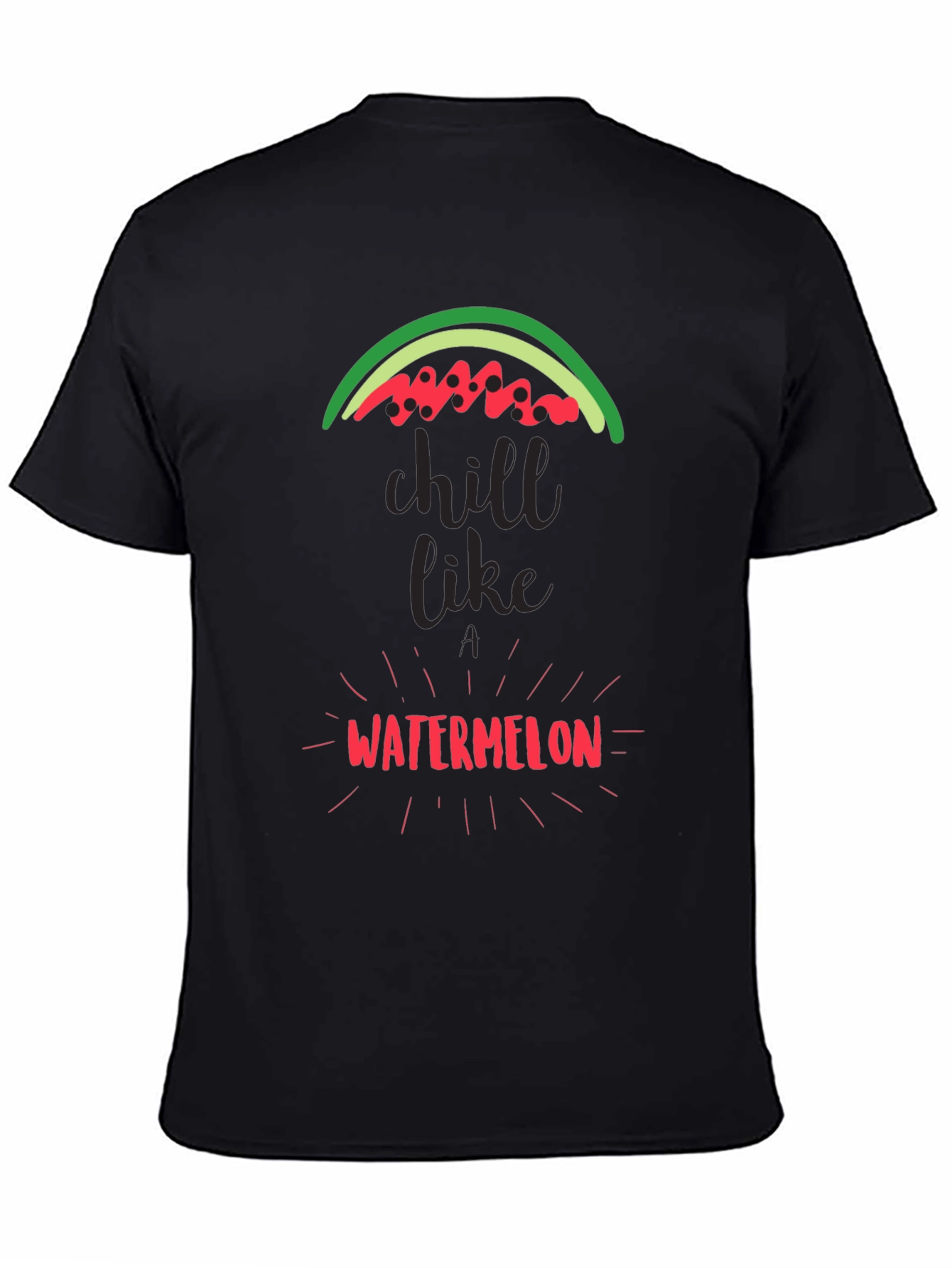 Black Chill Like Watermelon Black Graphic Tee view 4