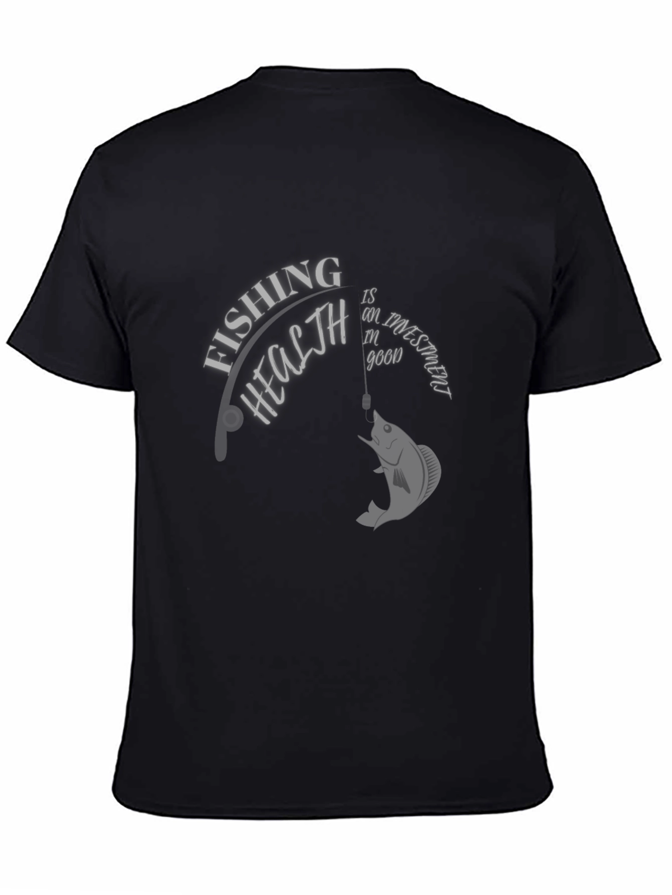 Black Fishing is an Investment in Good Health T-Shirt view 4