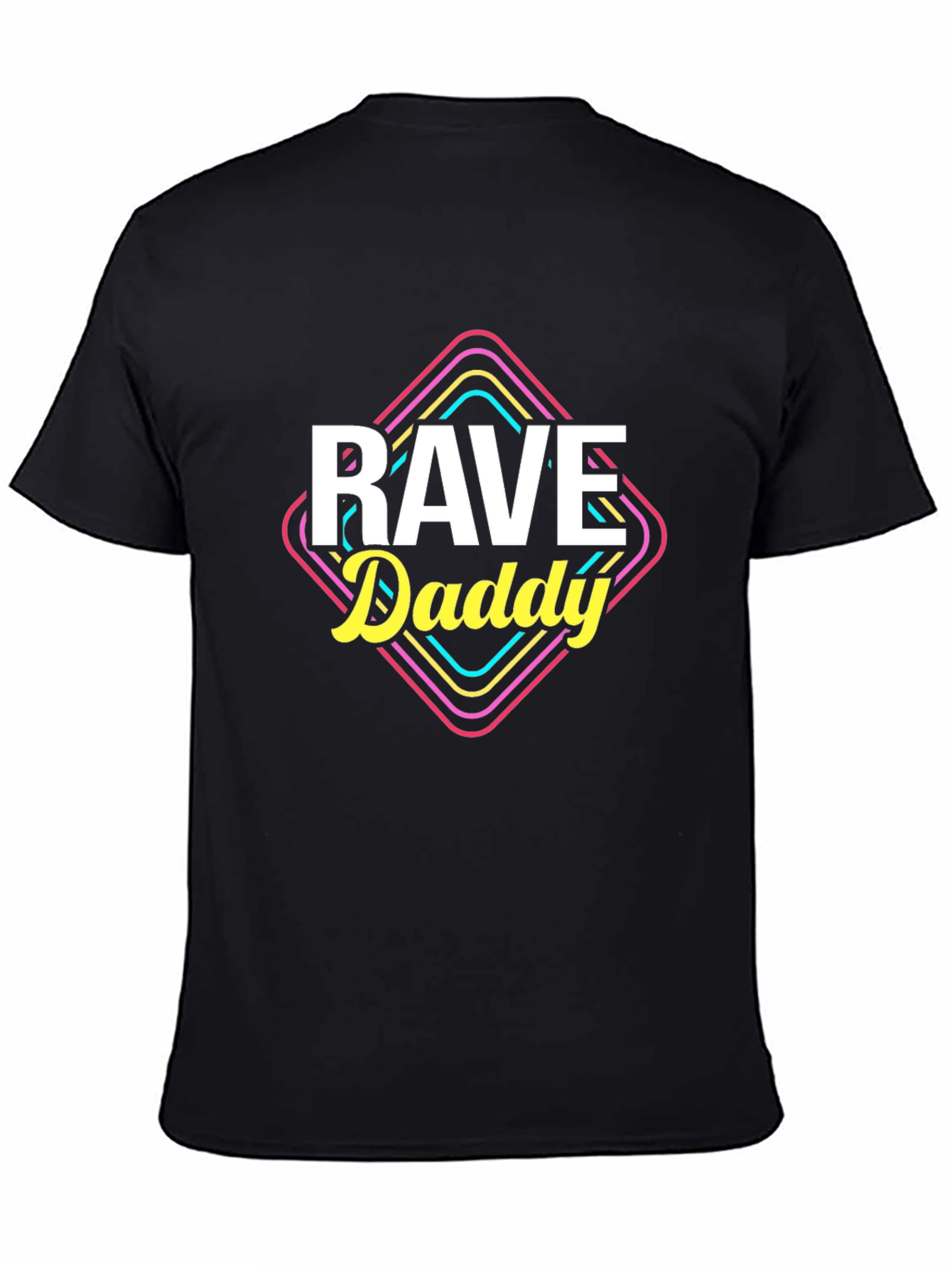 Black Rave Daddy T-Shirt - Retro 80s Style, Black Tee view 4