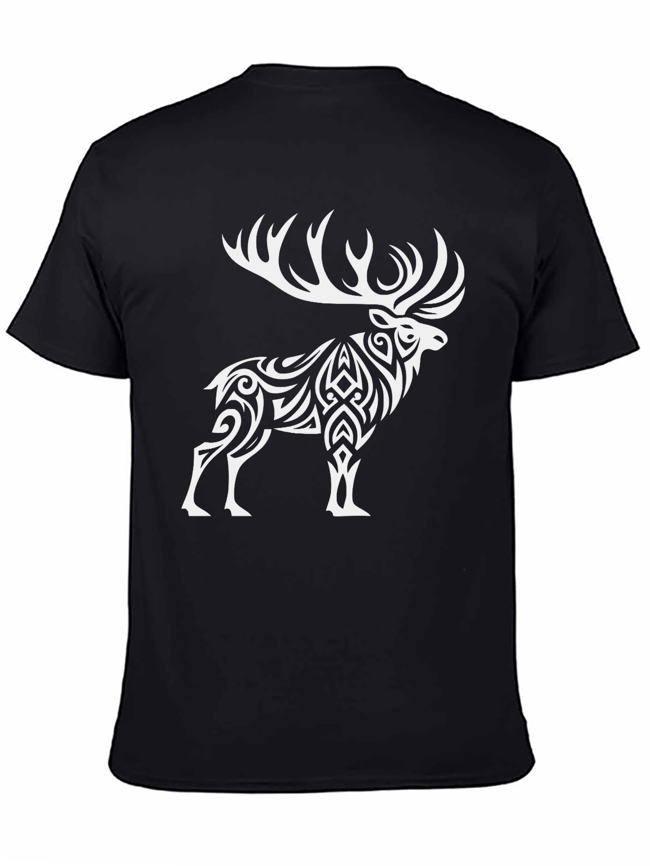 Black Tribal Elk Graphic Tee - Black view 4