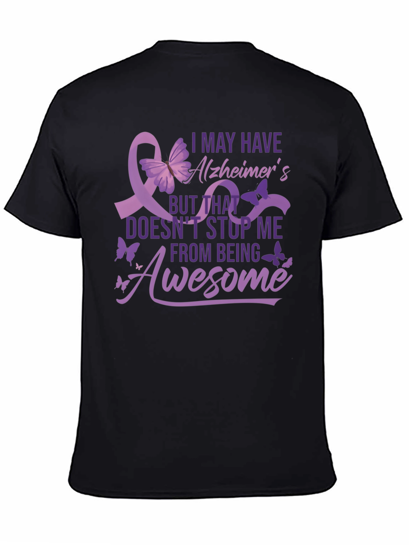 Black Alzheimer's Awareness T-Shirt - Awesome! view 4