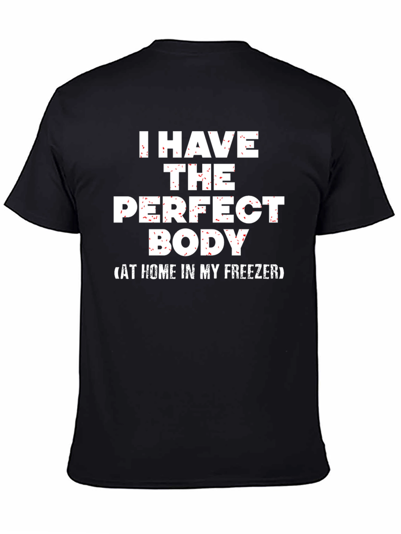 Black Funny "Perfect Body" Graphic Tee - Black Cotton T-Shirt view 4