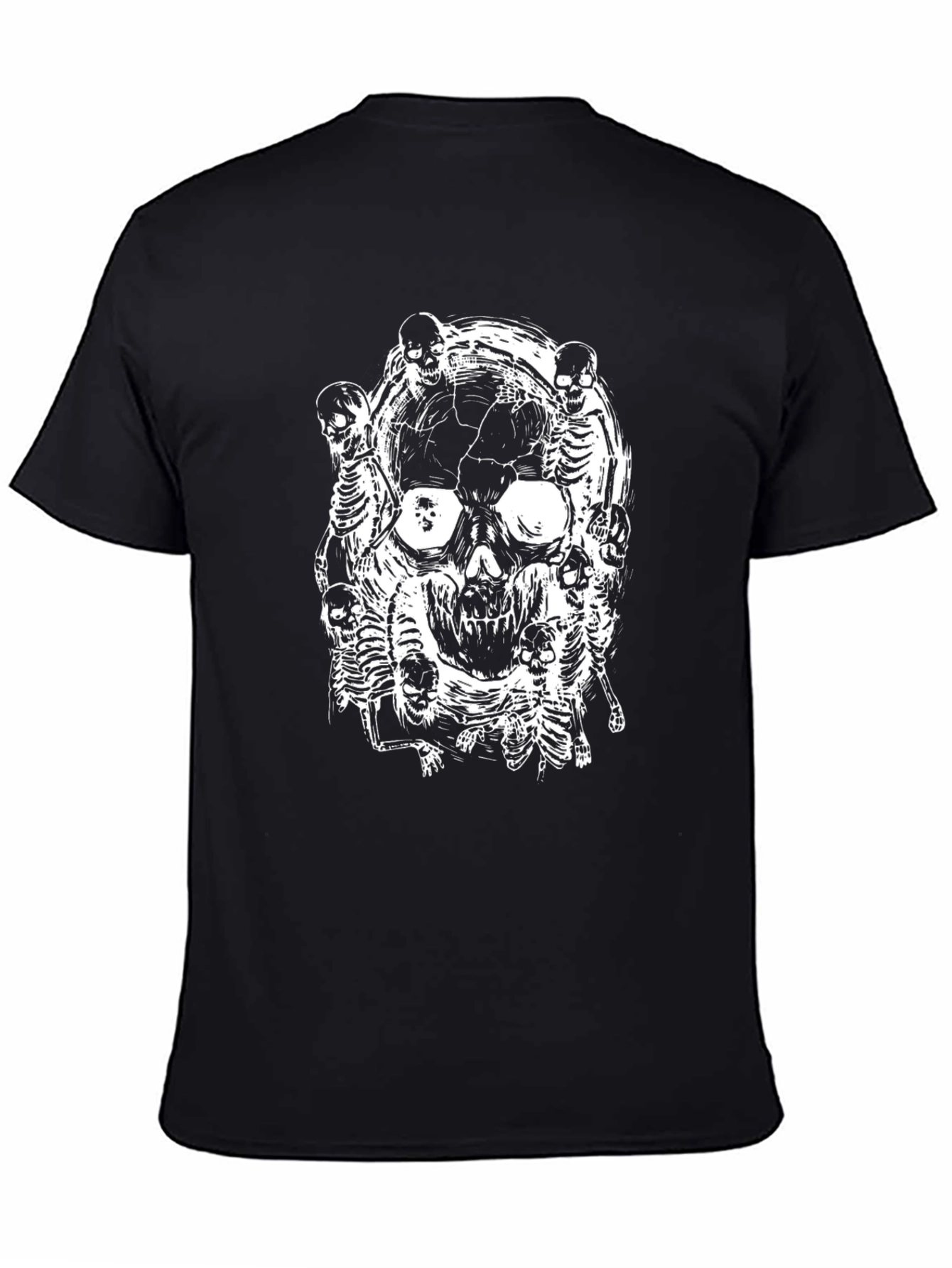 Black Skull & Skeleton Black Graphic Tee view 4