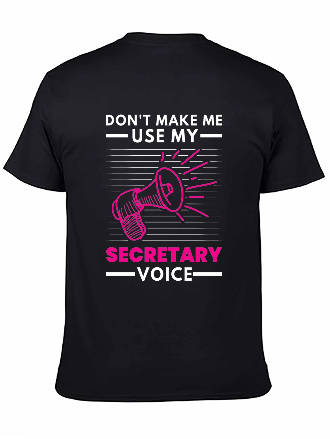 Black Funny Secretary Voice Graphic T-Shirt view 4