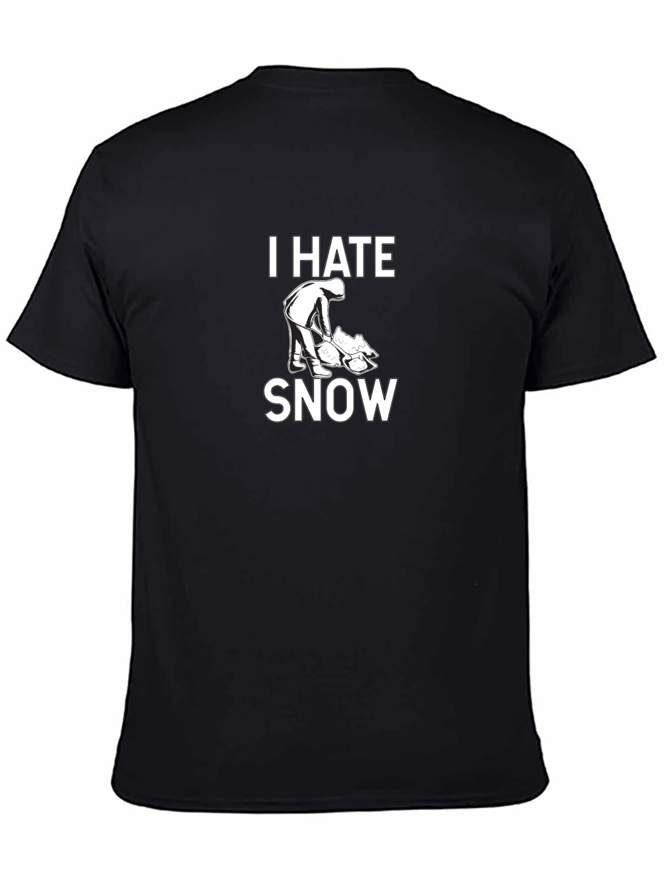 Black I Hate Snow T-Shirt - Funny Winter Tee view 4