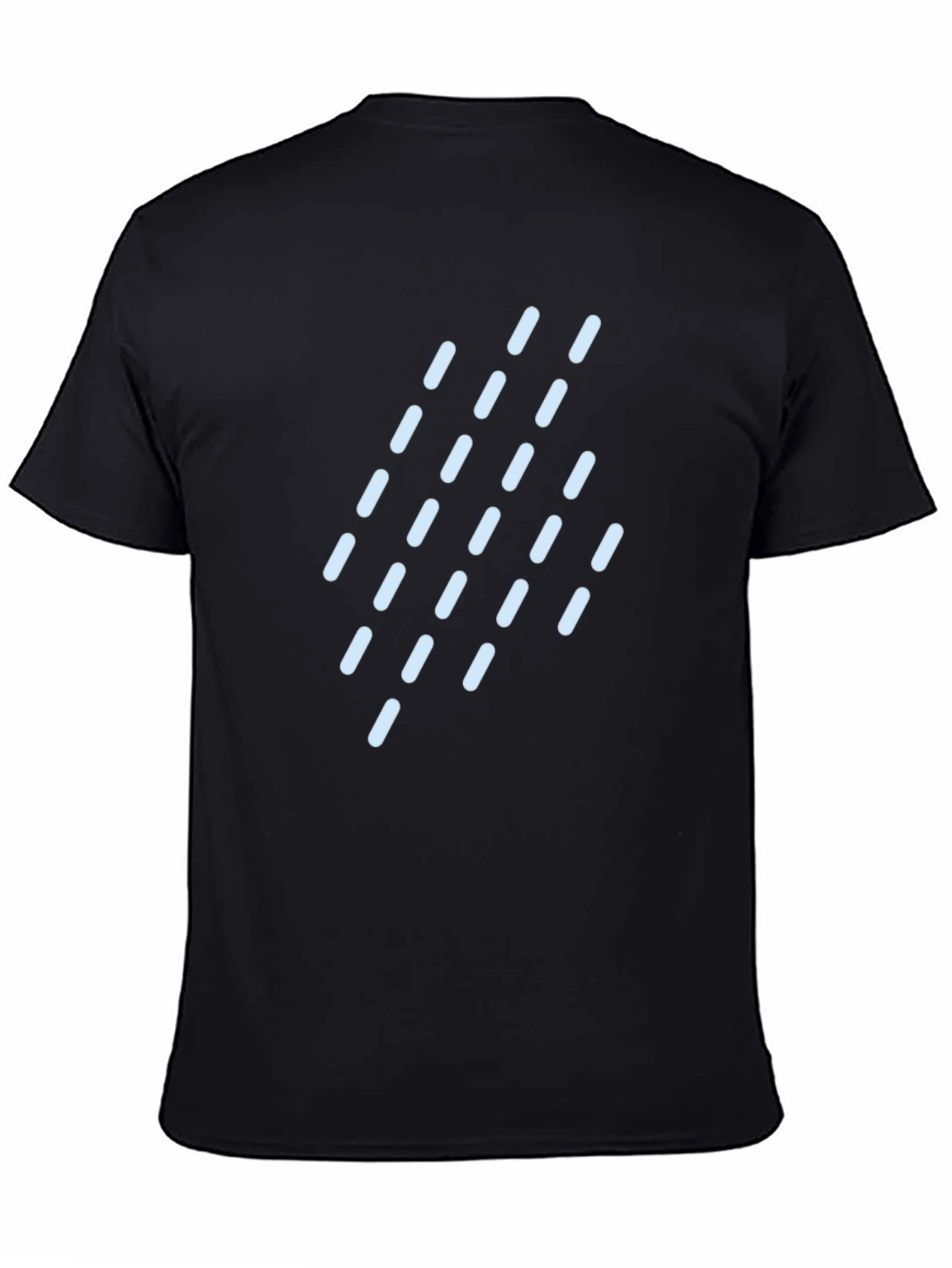 Black Modern Raindrop Pattern Black T-Shirt view 4