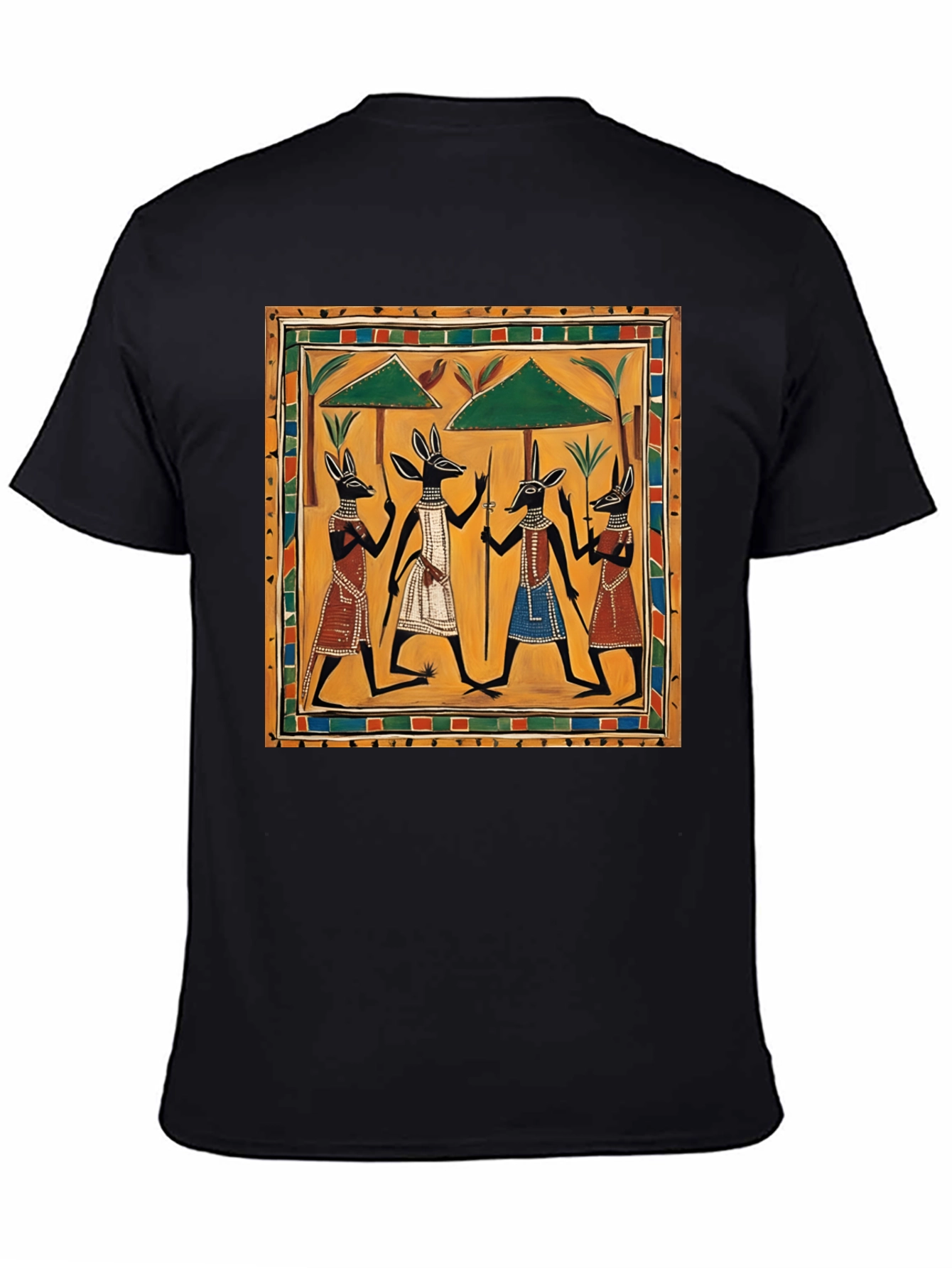 Black Egyptian Anubis Art Graphic Tee view 4