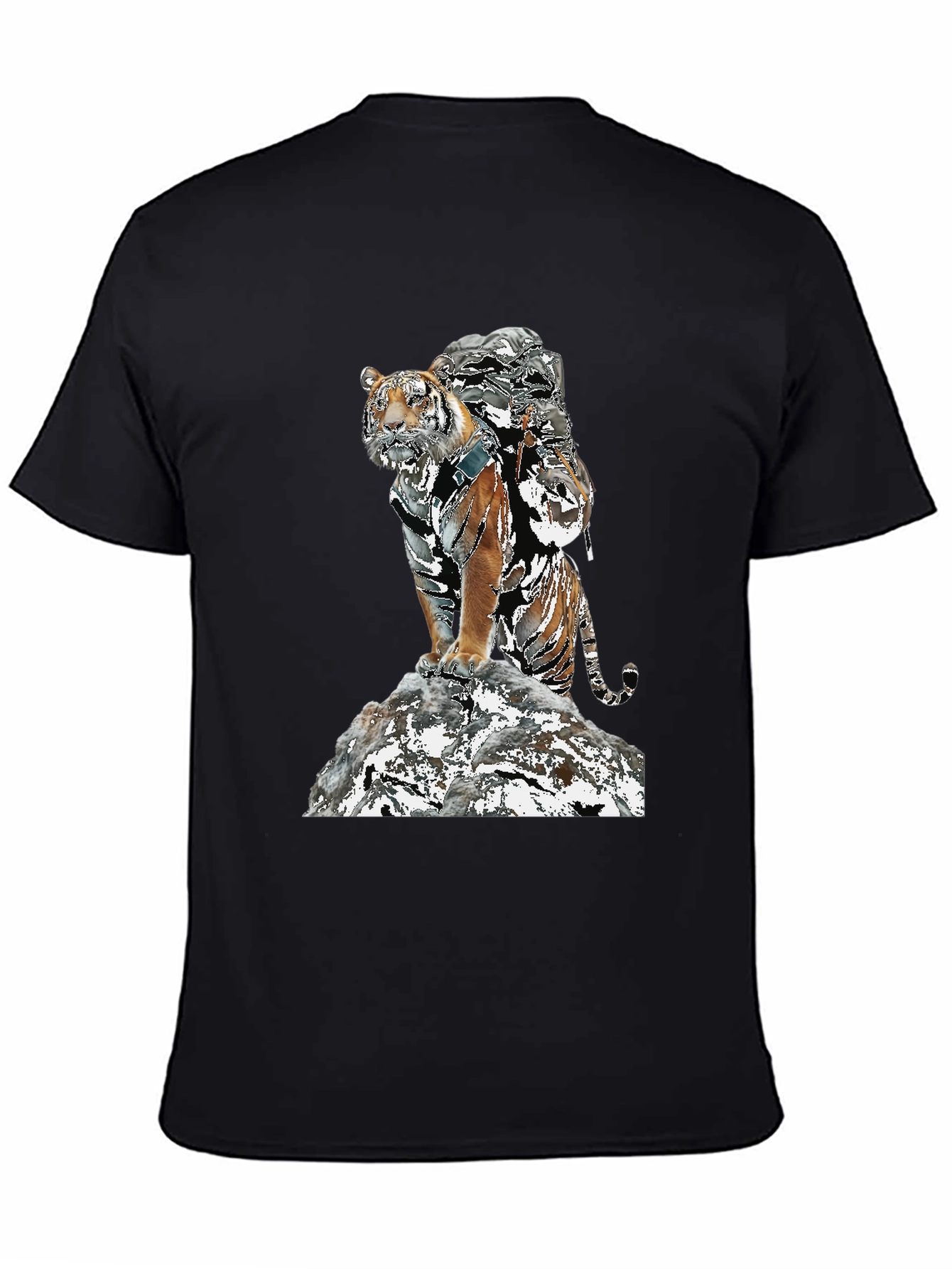 Black Tiger Graphic Tee - Black Cotton Blend view 4