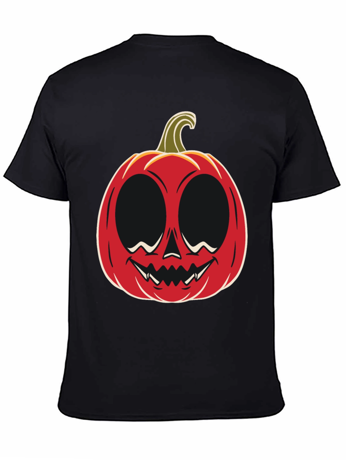 Black Halloween Pumpkin Face Graphic Tee view 4