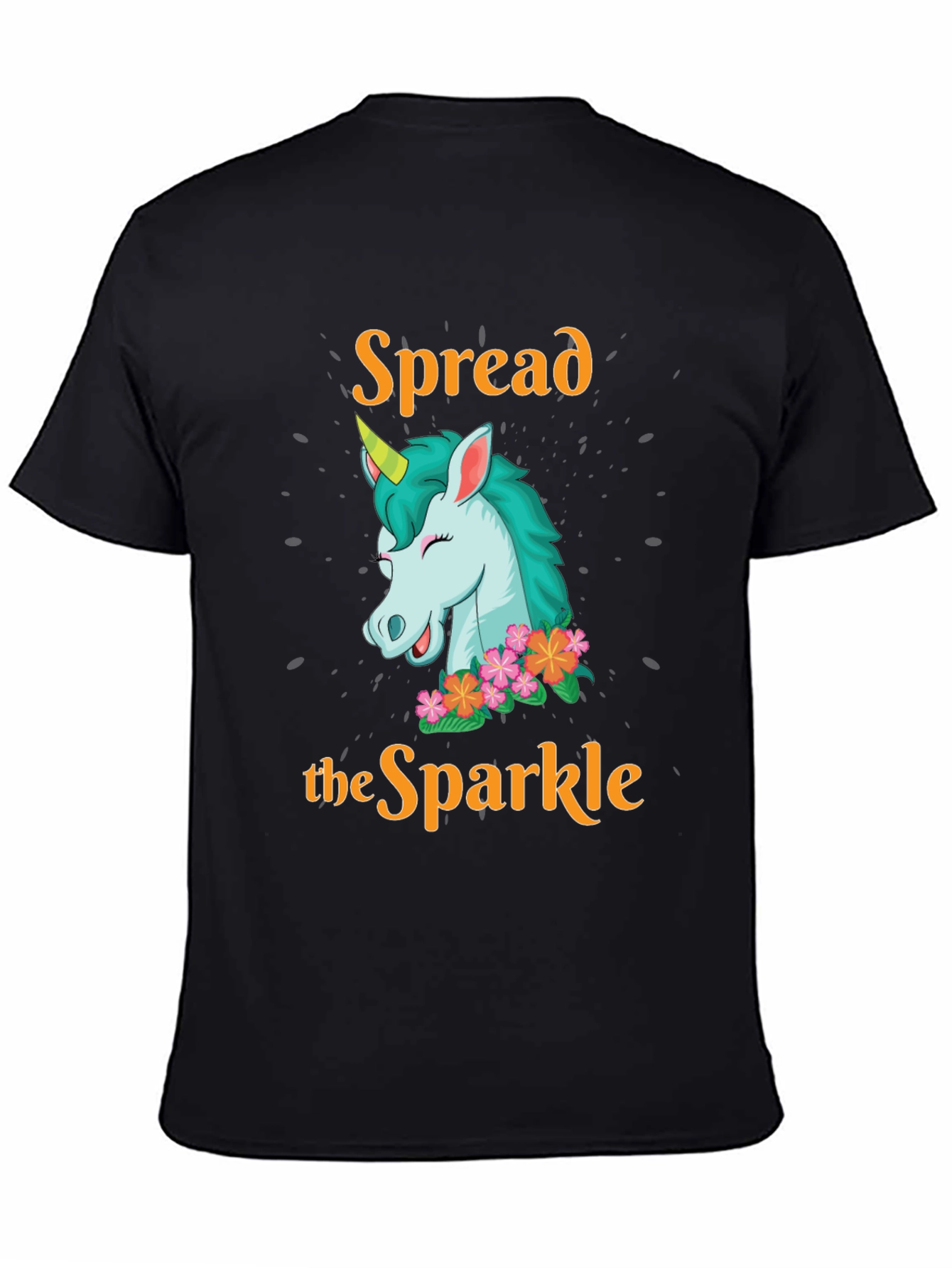 Black Spread the Sparkle Unicorn T-Shirt view 4